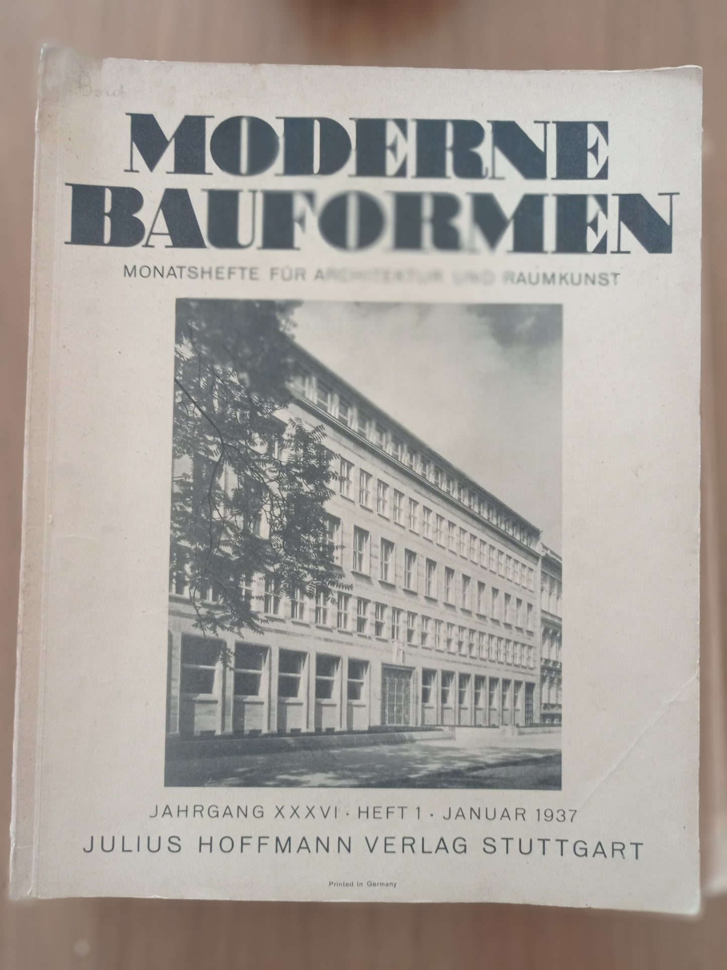 MODERNE BAUFORMEN MONATSHEFTE FUR ARCHITEKTUR UND RAUMKUNST - copertina