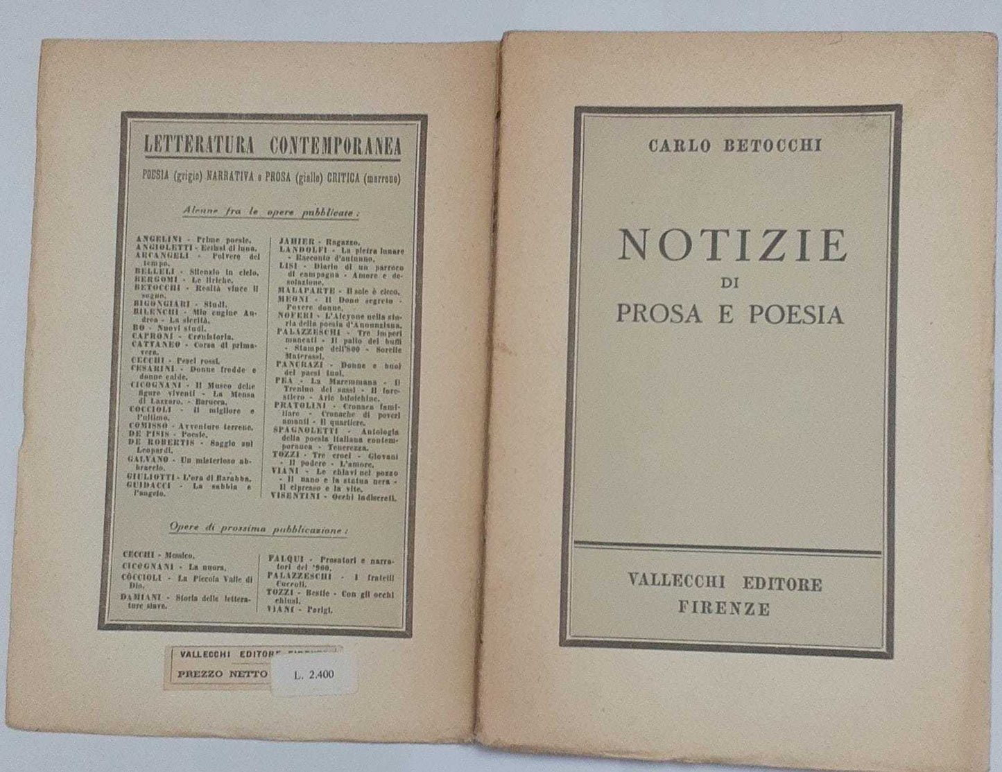 Notizie di prosa e poesia - copertina