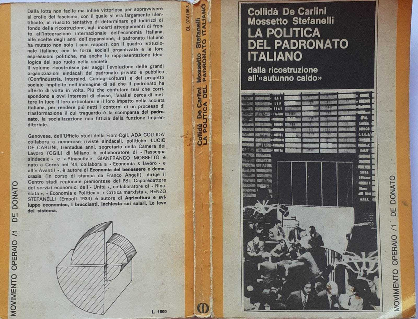 La politica del padronato italiano dalla ricostruzione all"'autunno caldo" - copertina