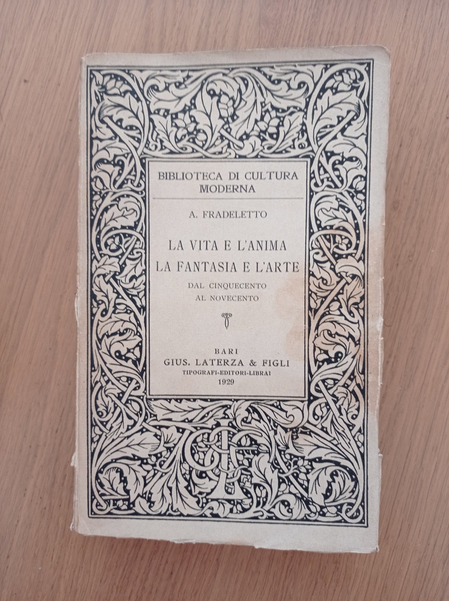 La vita e l'anima la fantasia e l'arte dal Cinquecento al Novecento - copertina