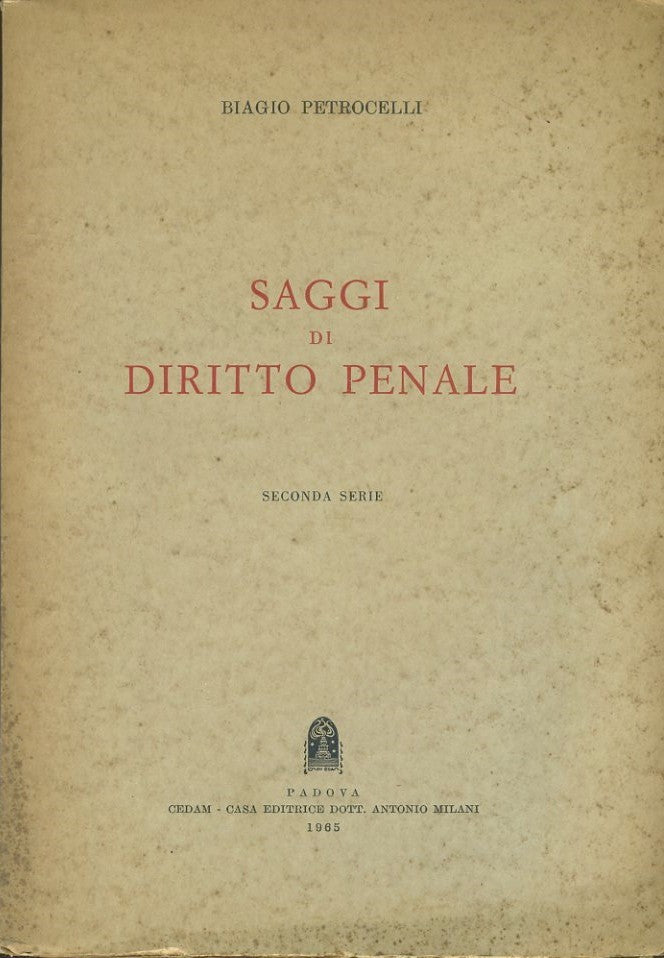 Saggi di diritto penale - copertina