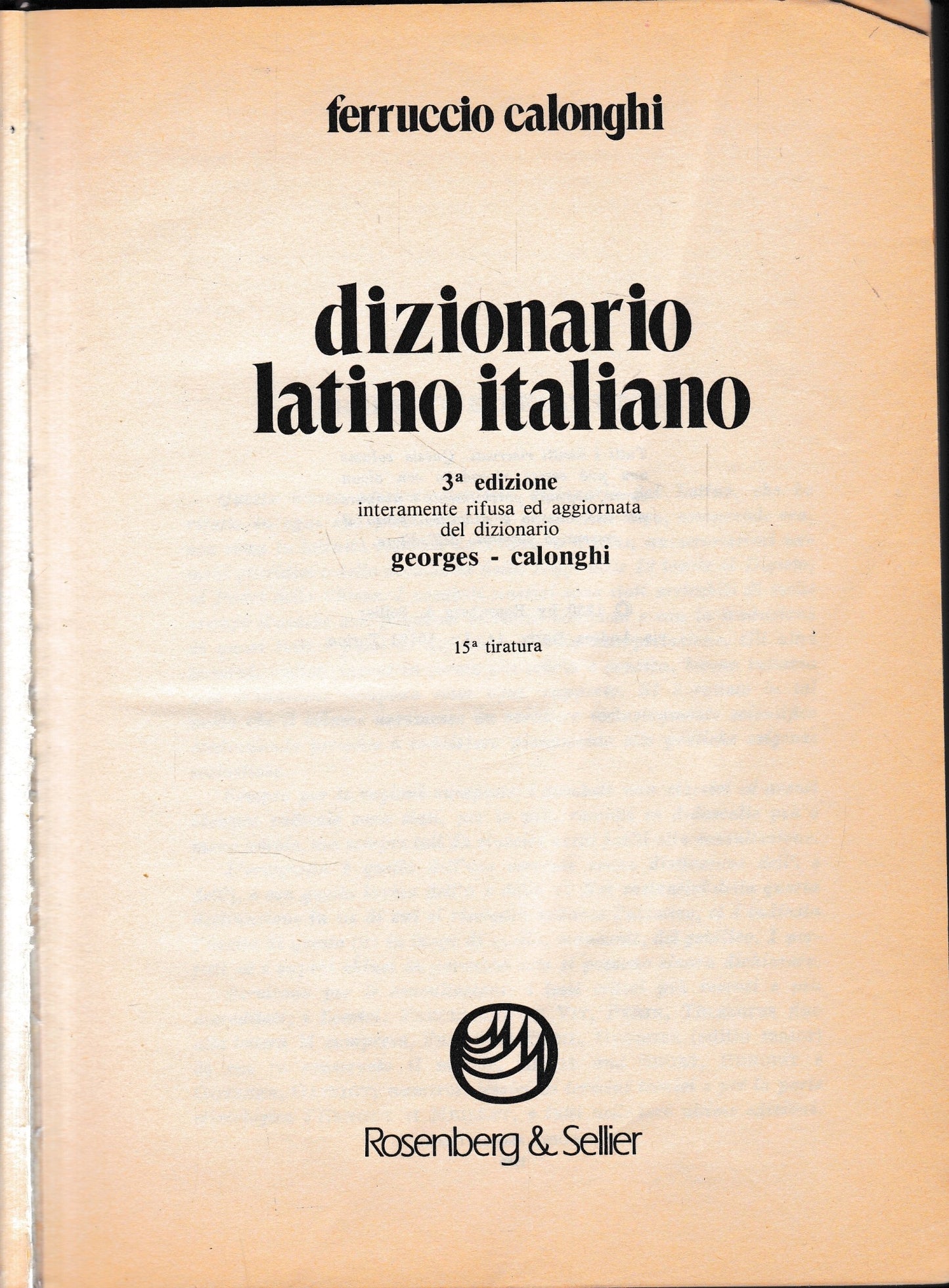 Dizionario Latino-Italiano - copertina