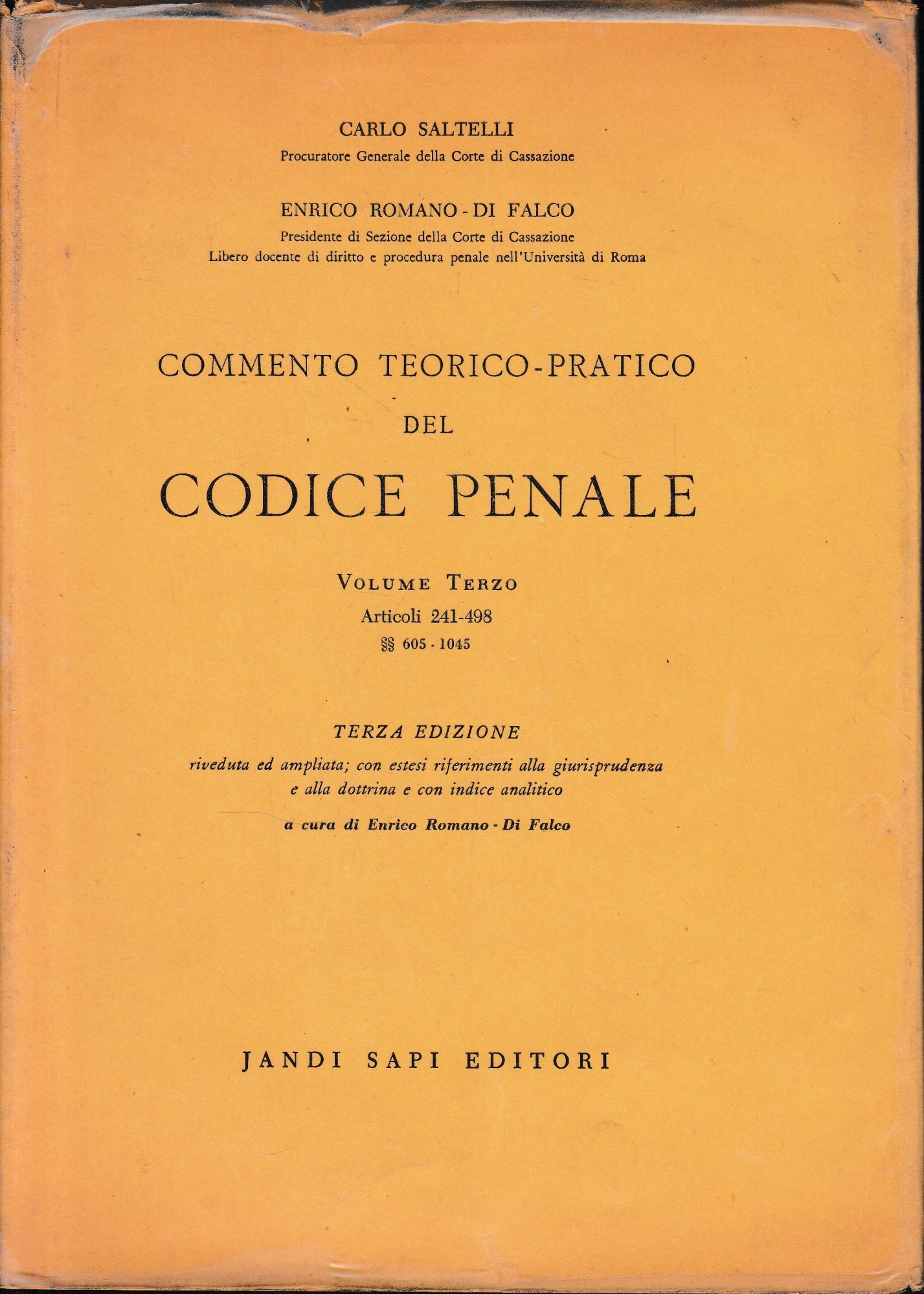 Commento teorico-pratico del Codice Penale, vol. 3, art. 241-498 - copertina