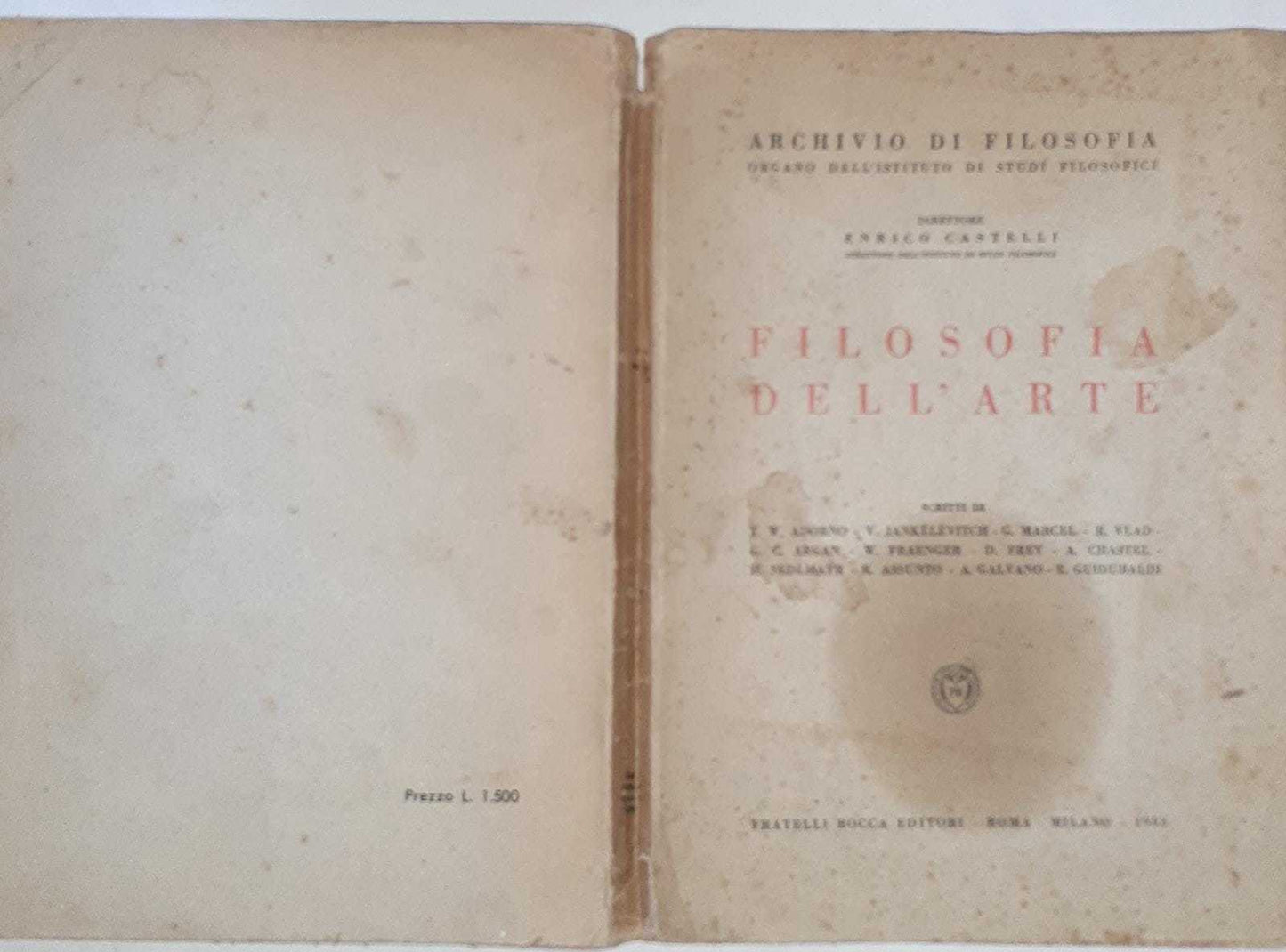 Filosofia dell'arte - copertina