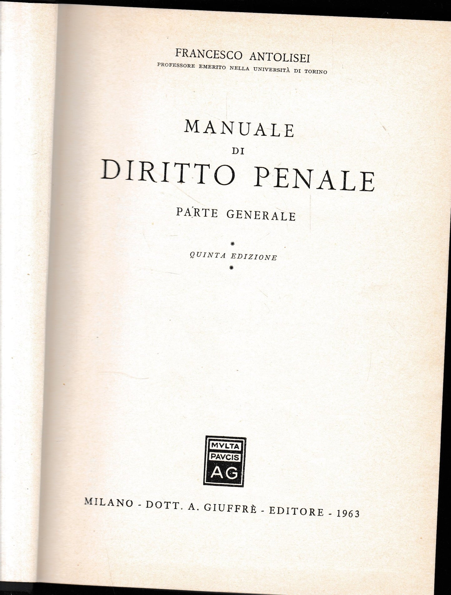 Manuale di diritto penale. Parte generale - copertina