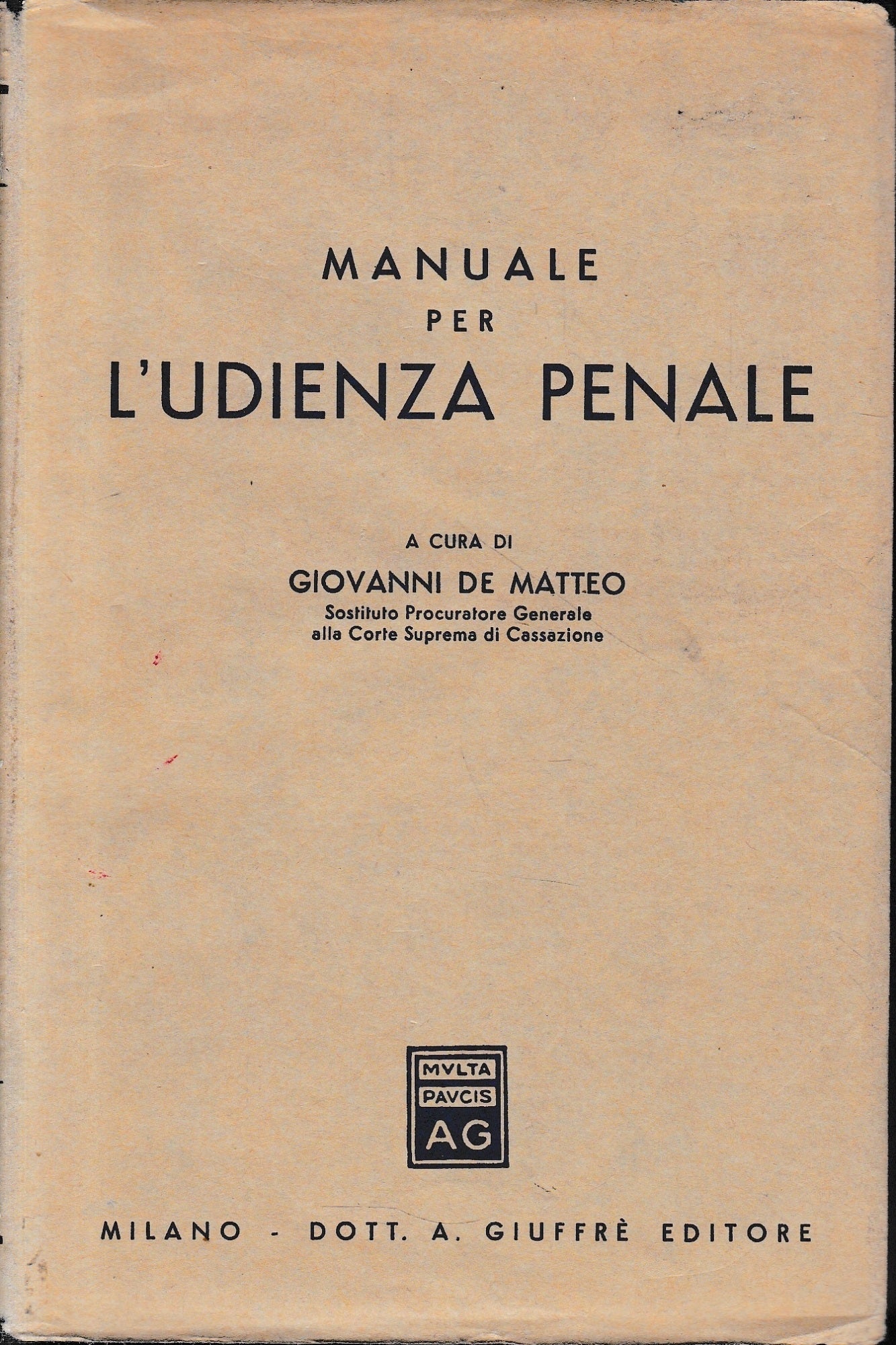 Manuale per l'udienza penale - copertina