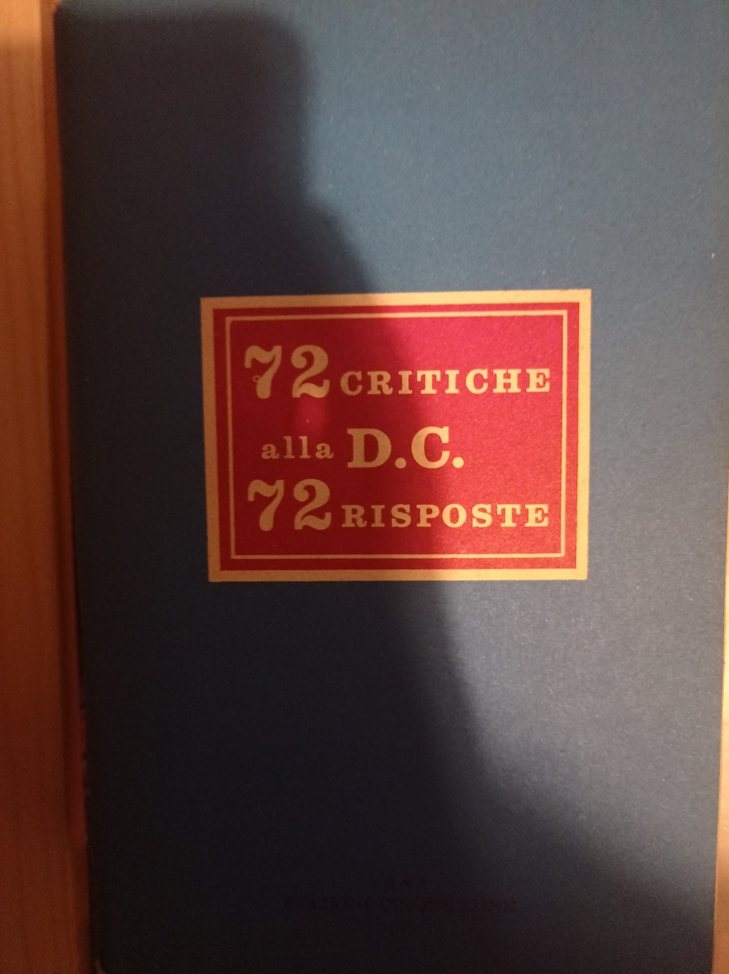 72 critiche alla D. C. 72 risposte - copertina