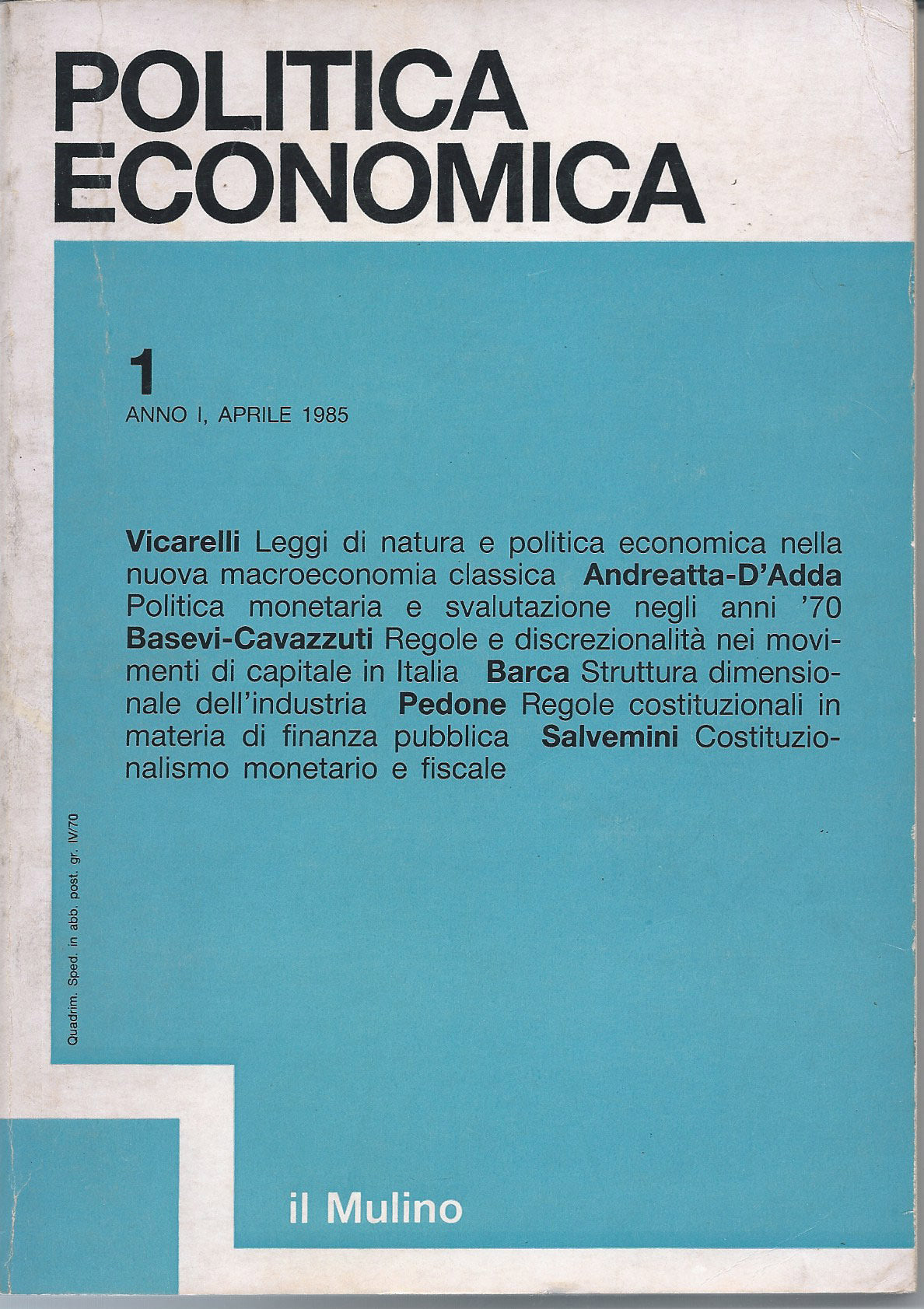 Politica Economia - copertina