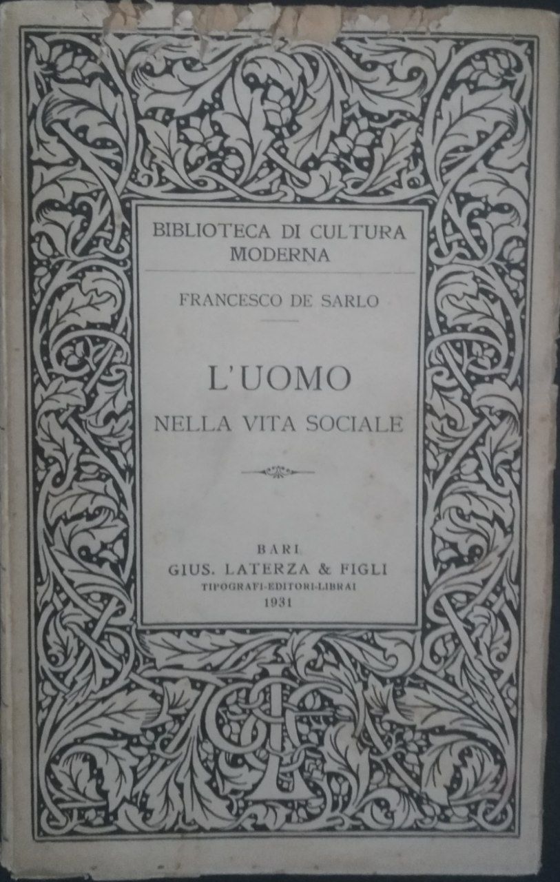L'uomo nella vita sociale - copertina