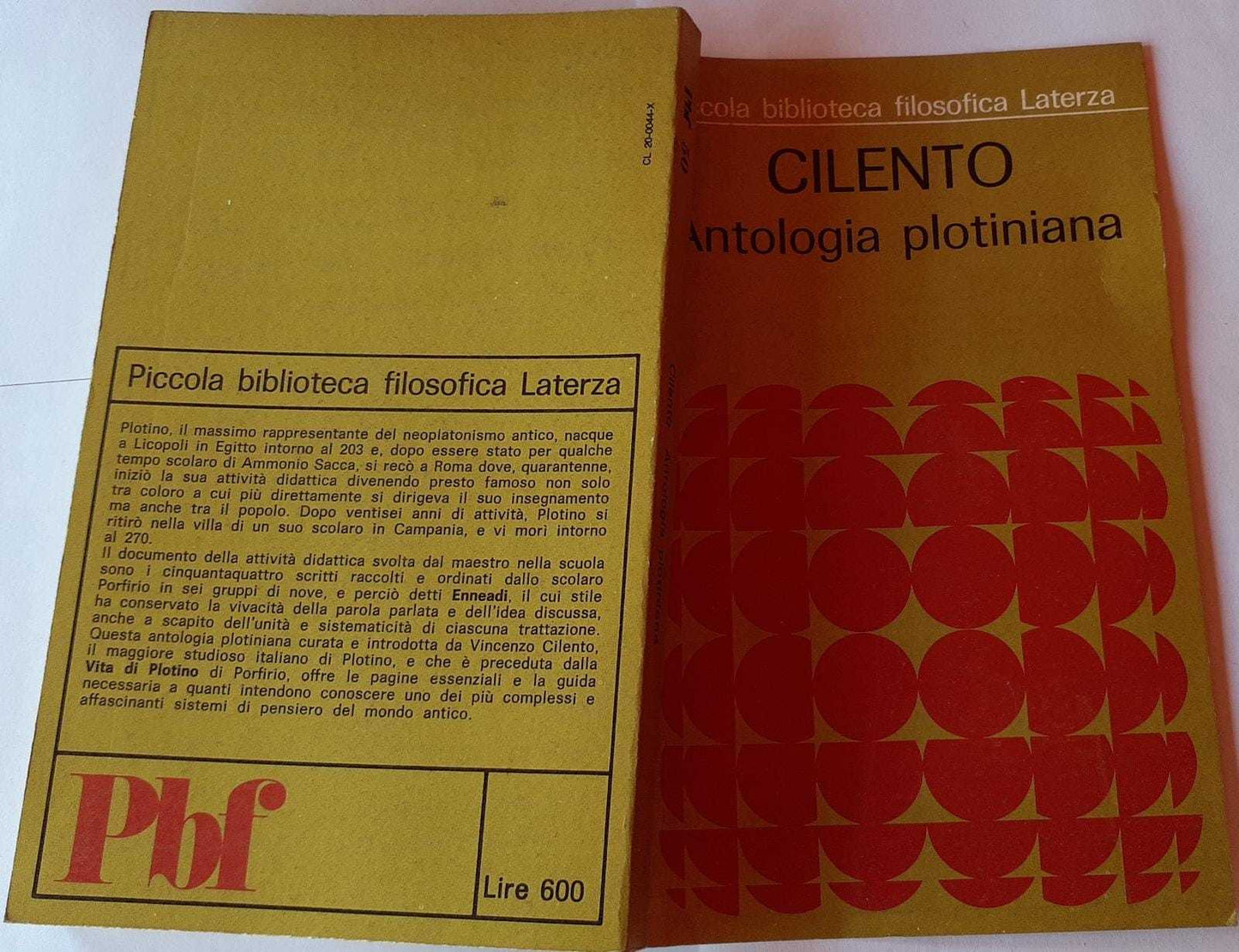 Antologia plotiniana - copertina