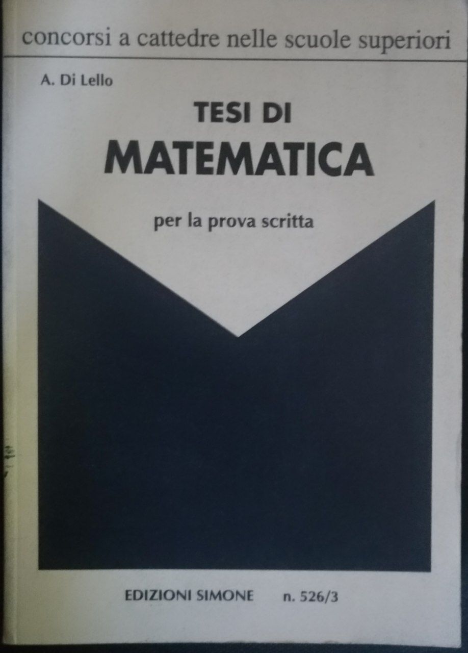 Tesi di matematica - copertina