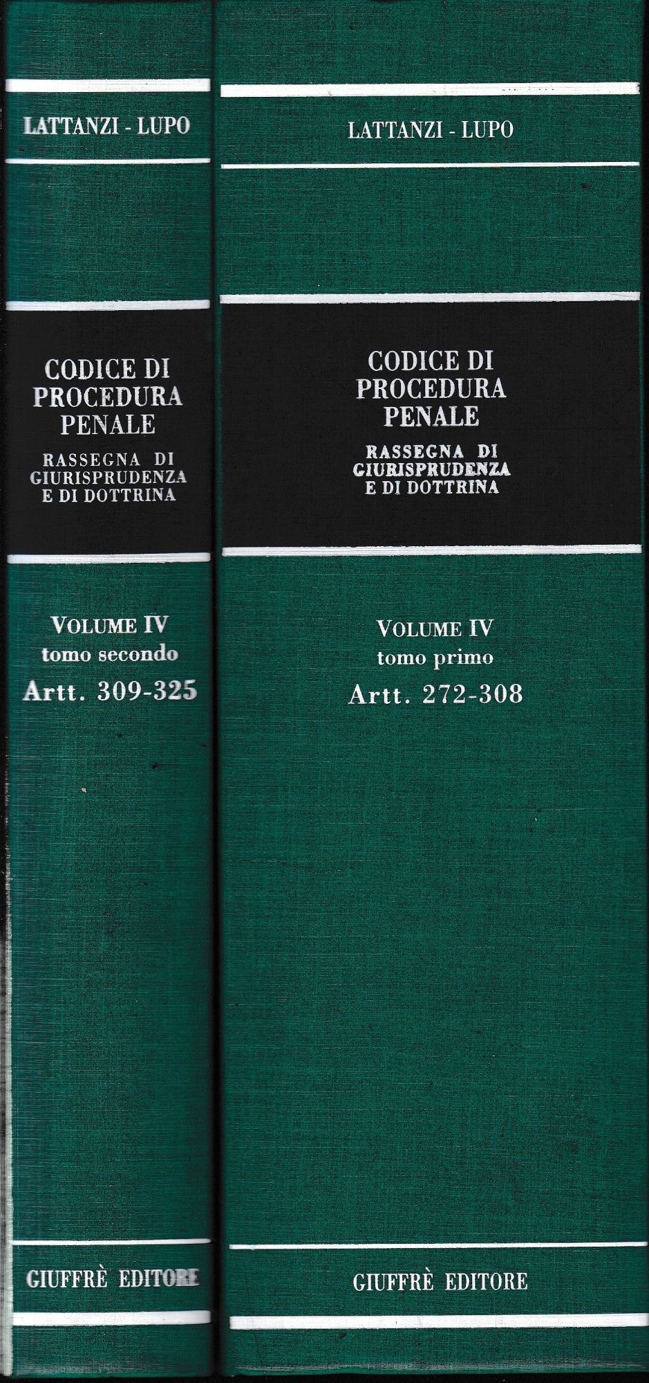 Codice Di Procedura Penale - due tomi: vol. 4, libro 4, artt. 272-308 / 309-325. Due volumi. - copertina