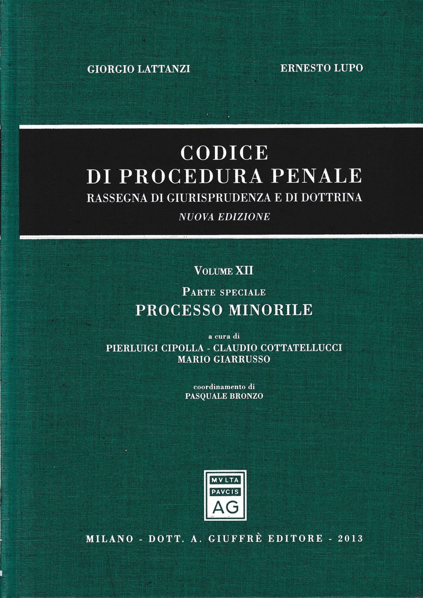 Codice Di Procedura Penale Rassegna Vol. 12: parte speciale, processo minorile - copertina