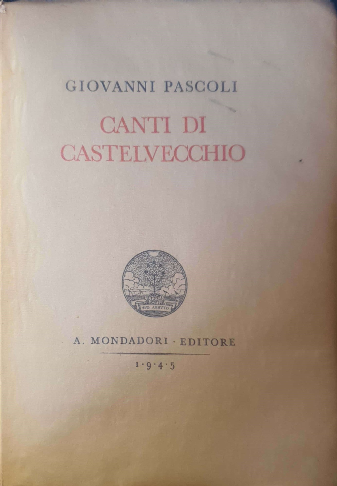Canti di Castelvecchio - copertina