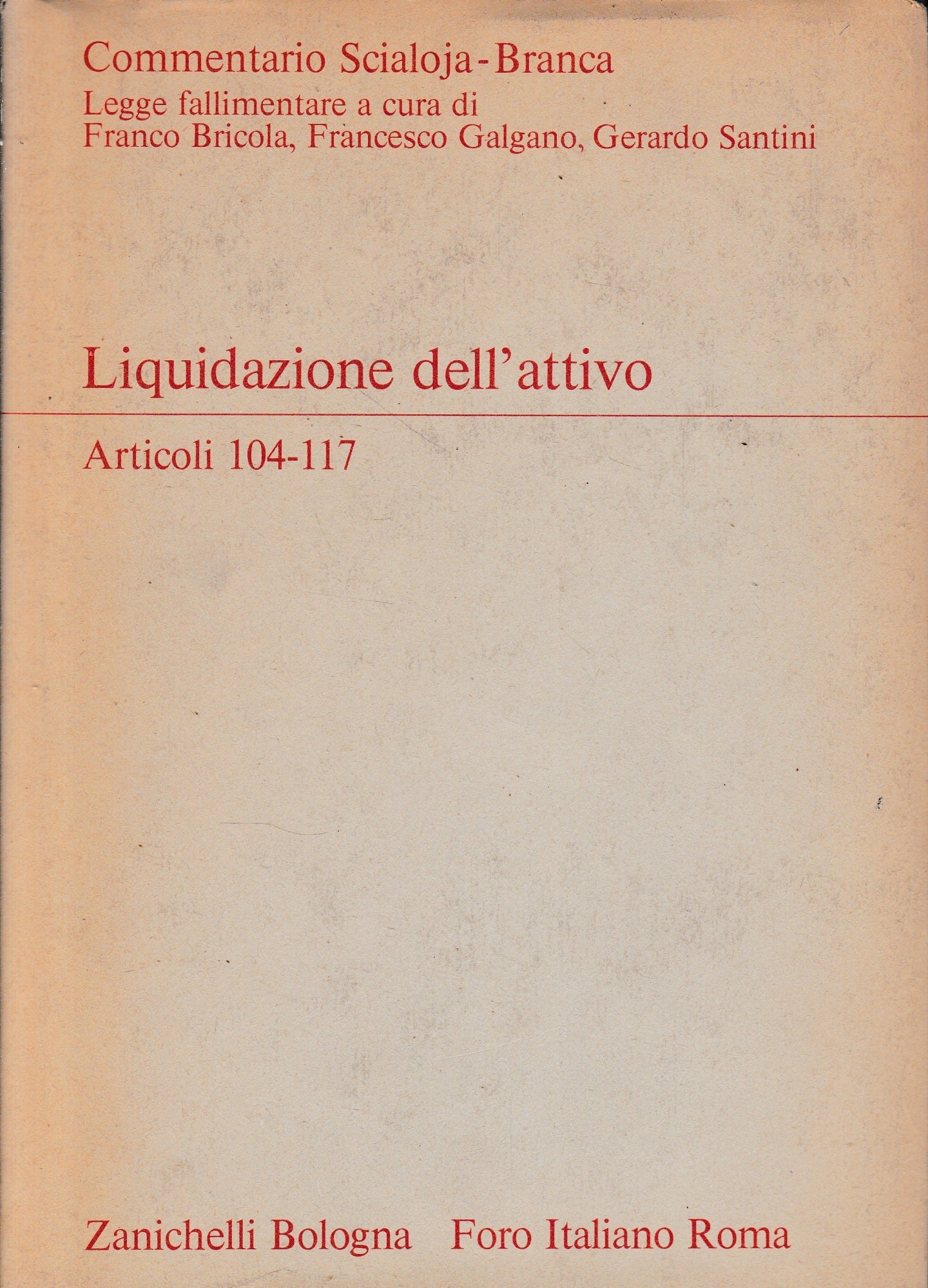 Liquidazione dell'attivo, artt. 104-117 - copertina