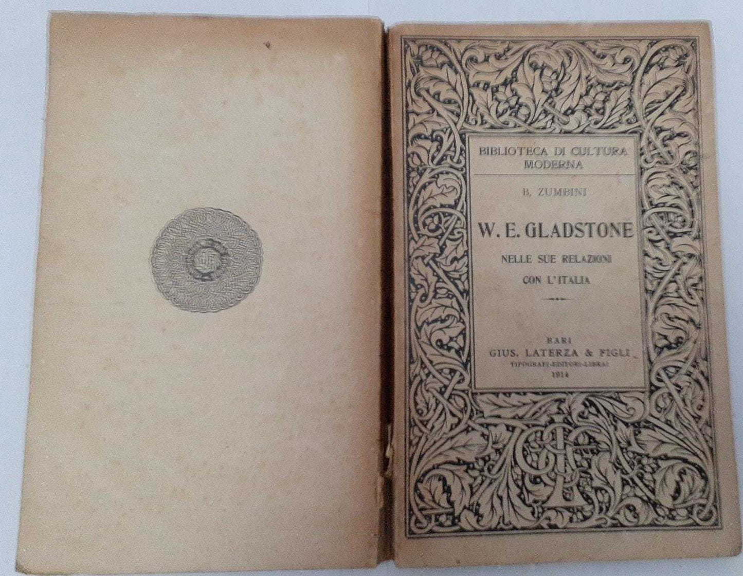 W.E. Gladstone nelle sue relazioni con l'Italia - copertina