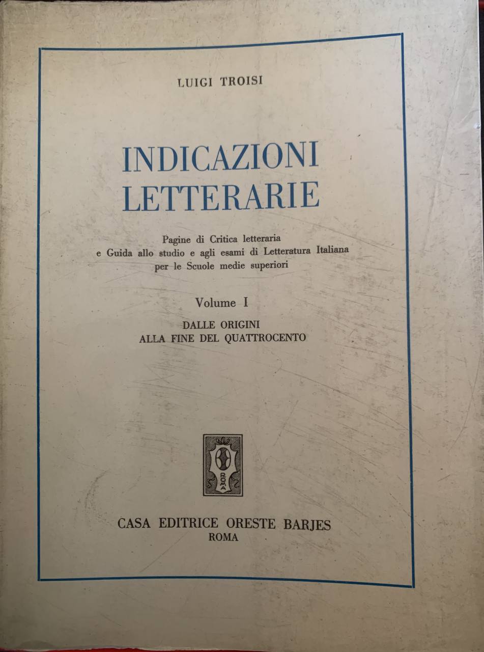 Indicazioni letterarie - copertina