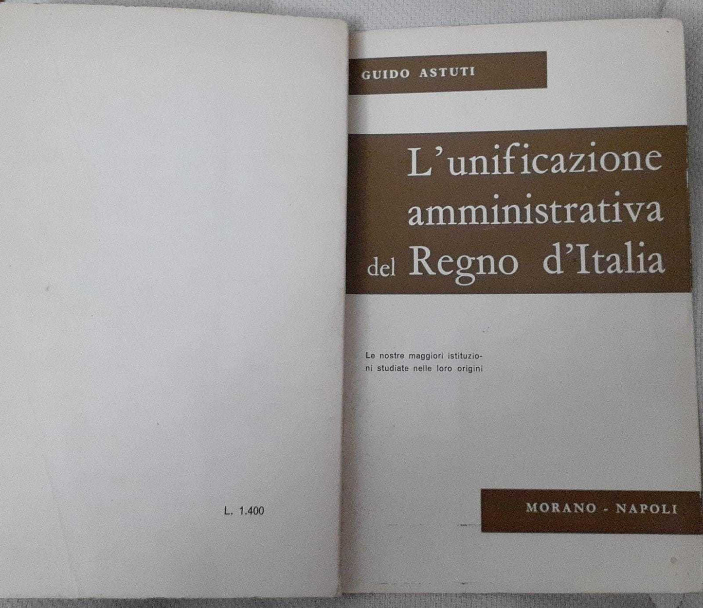 L'unificazione amministrativa del Regno d'Italia - copertina