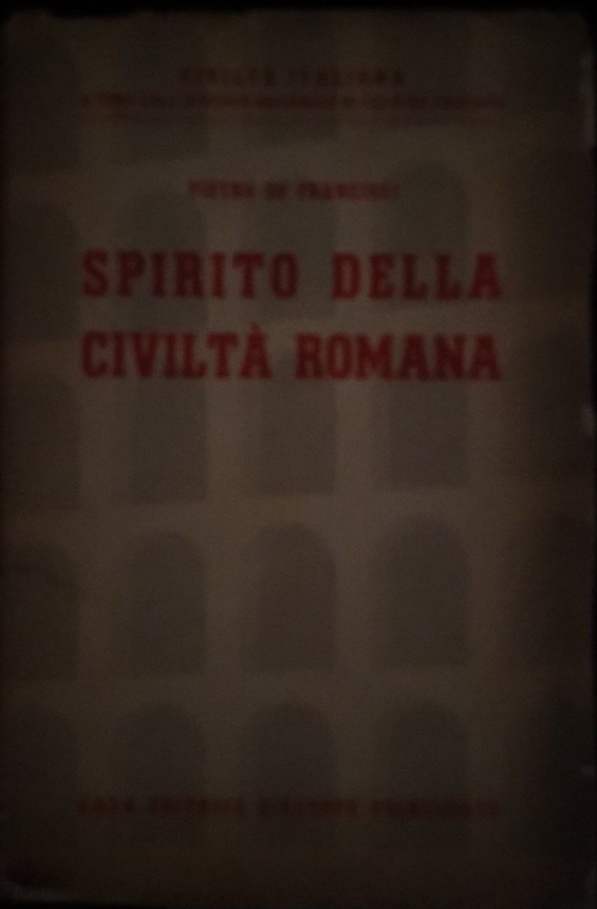 Spirito della civiltà romana - copertina