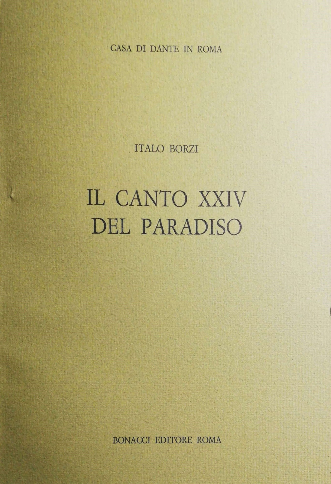 Il canto XXIV del Paradiso - copertina