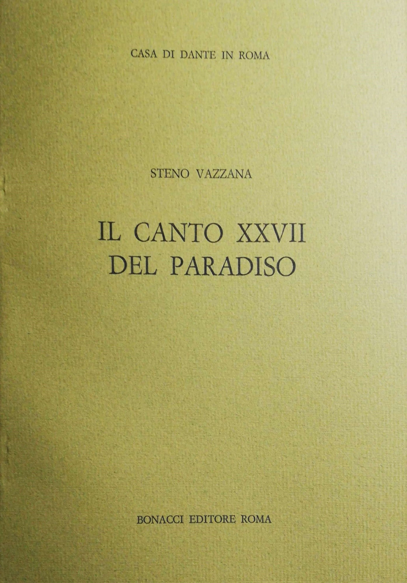 Il canto XXVII del Paradiso - copertina