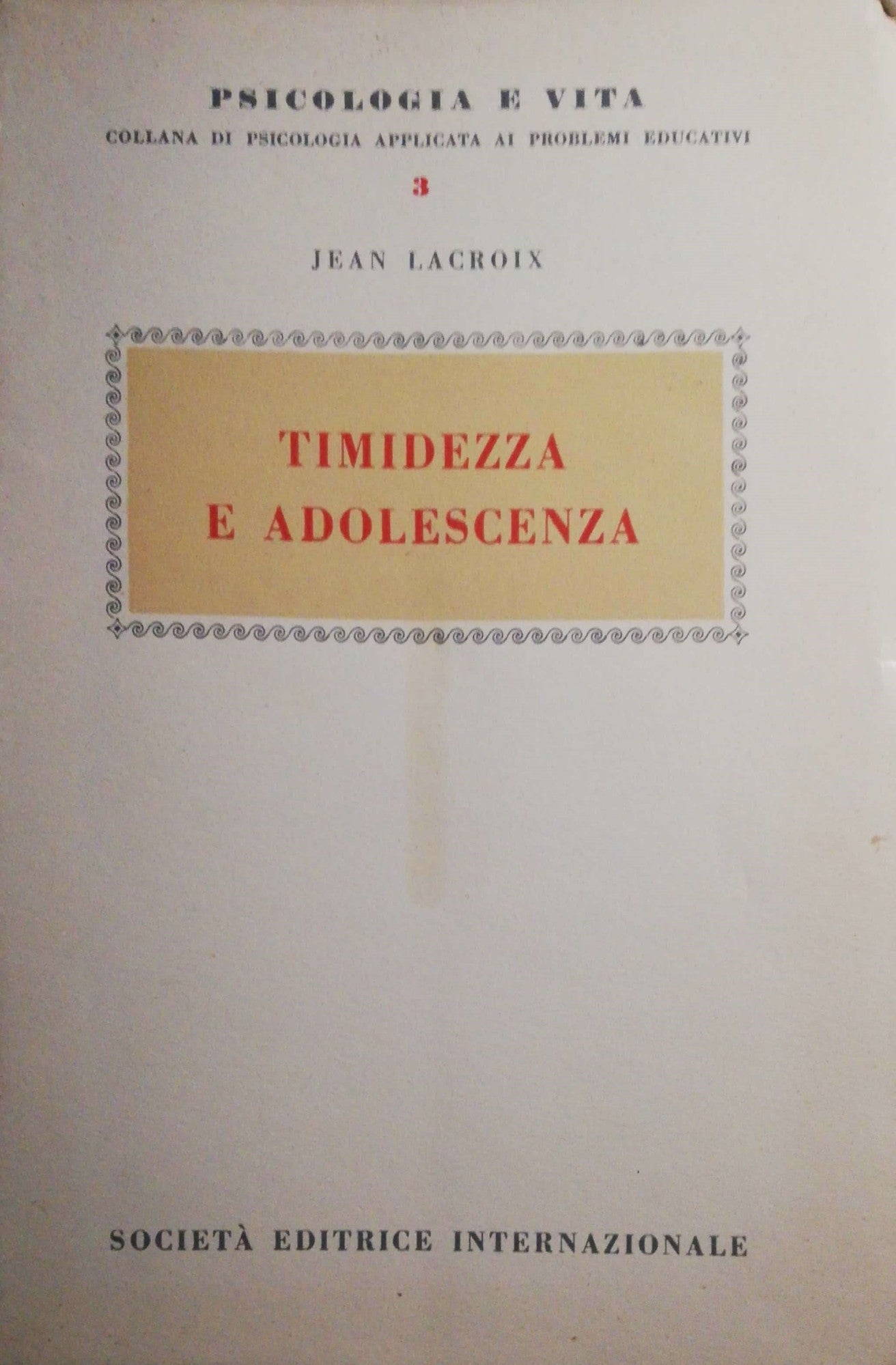 Timidezza e adolescenza - copertina