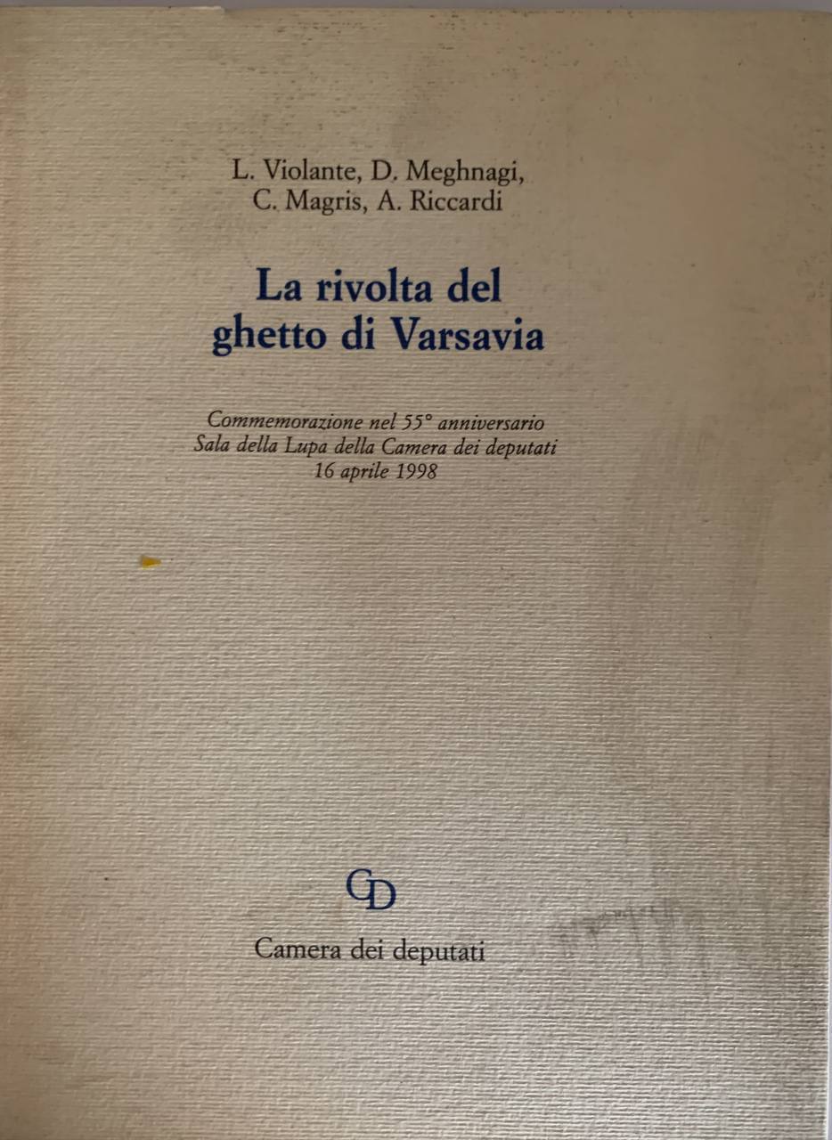 La rivolta del ghetto di Varsavia. Commemorazione nel 55° anniversario - copertina