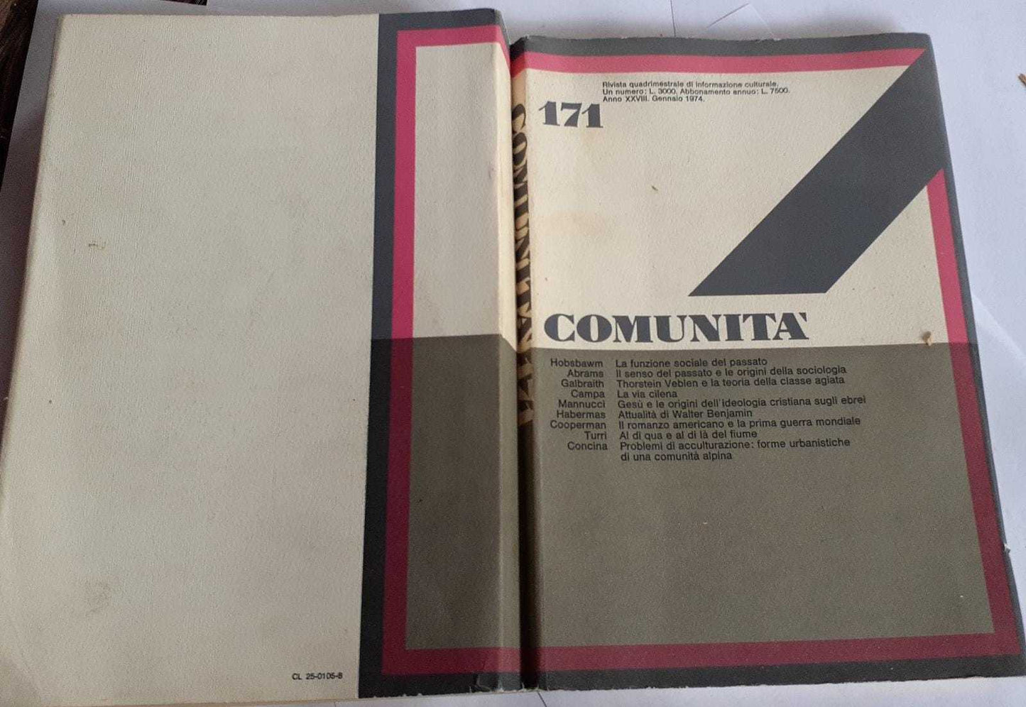 Comunita' N.171 Rivista quadrimestrale di informazione culturale fondata da Adriano Olivetti - copertina