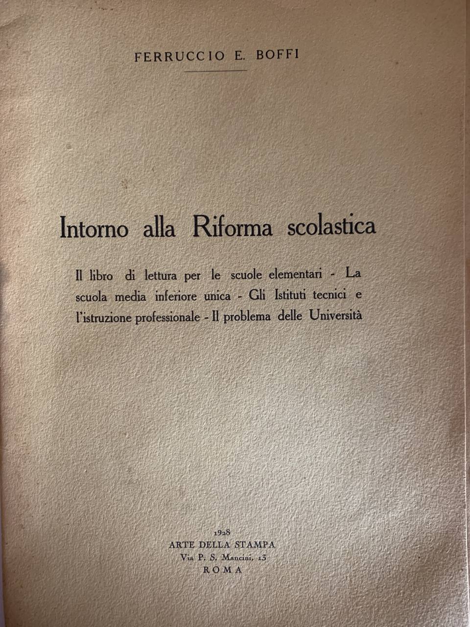 Intorno alla Riforma scolastica - copertina