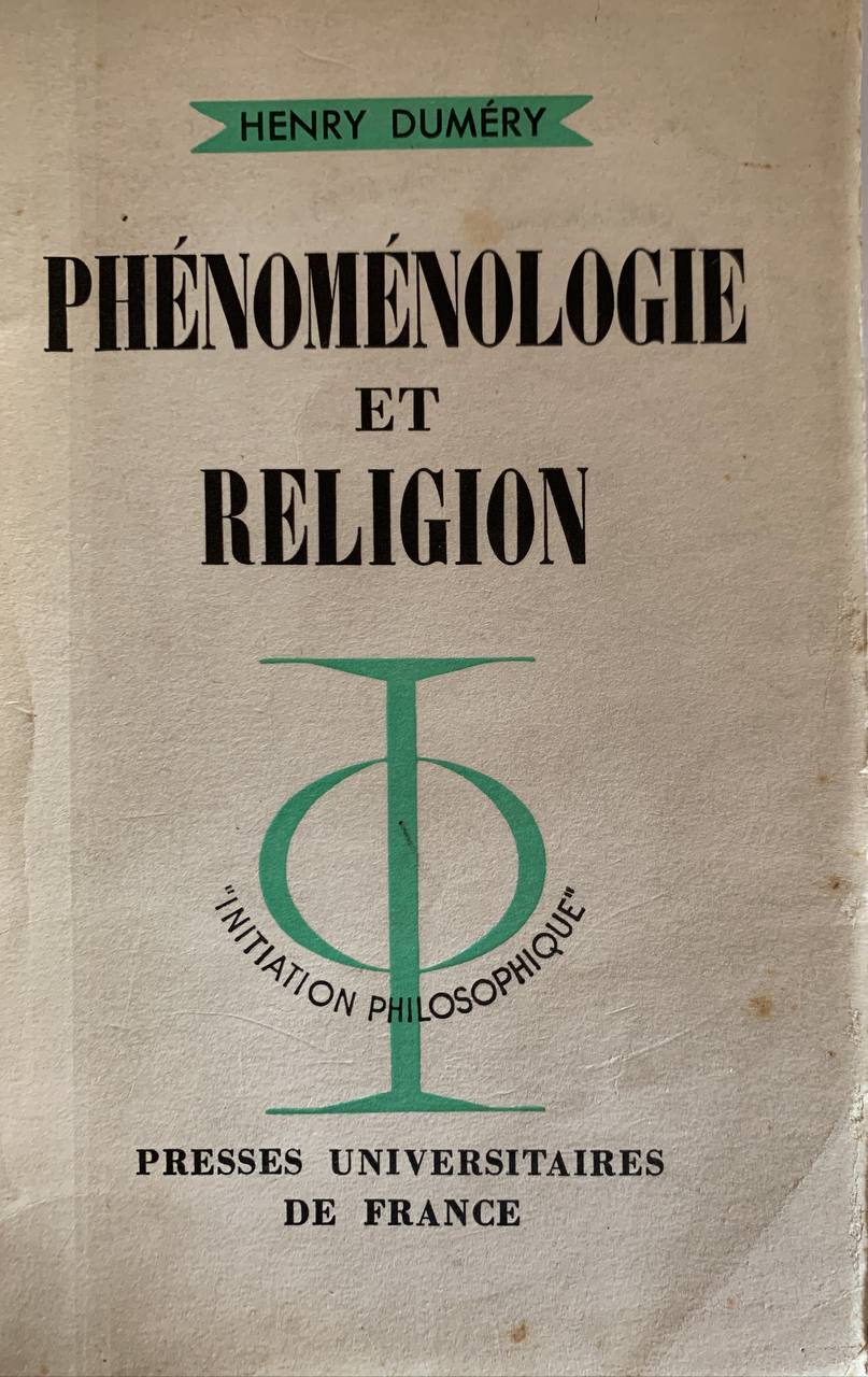Phénoménologie et religion - copertina