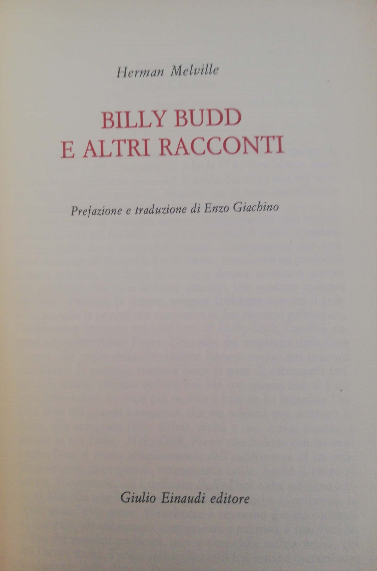 Billy Budd e altri racconti - copertina