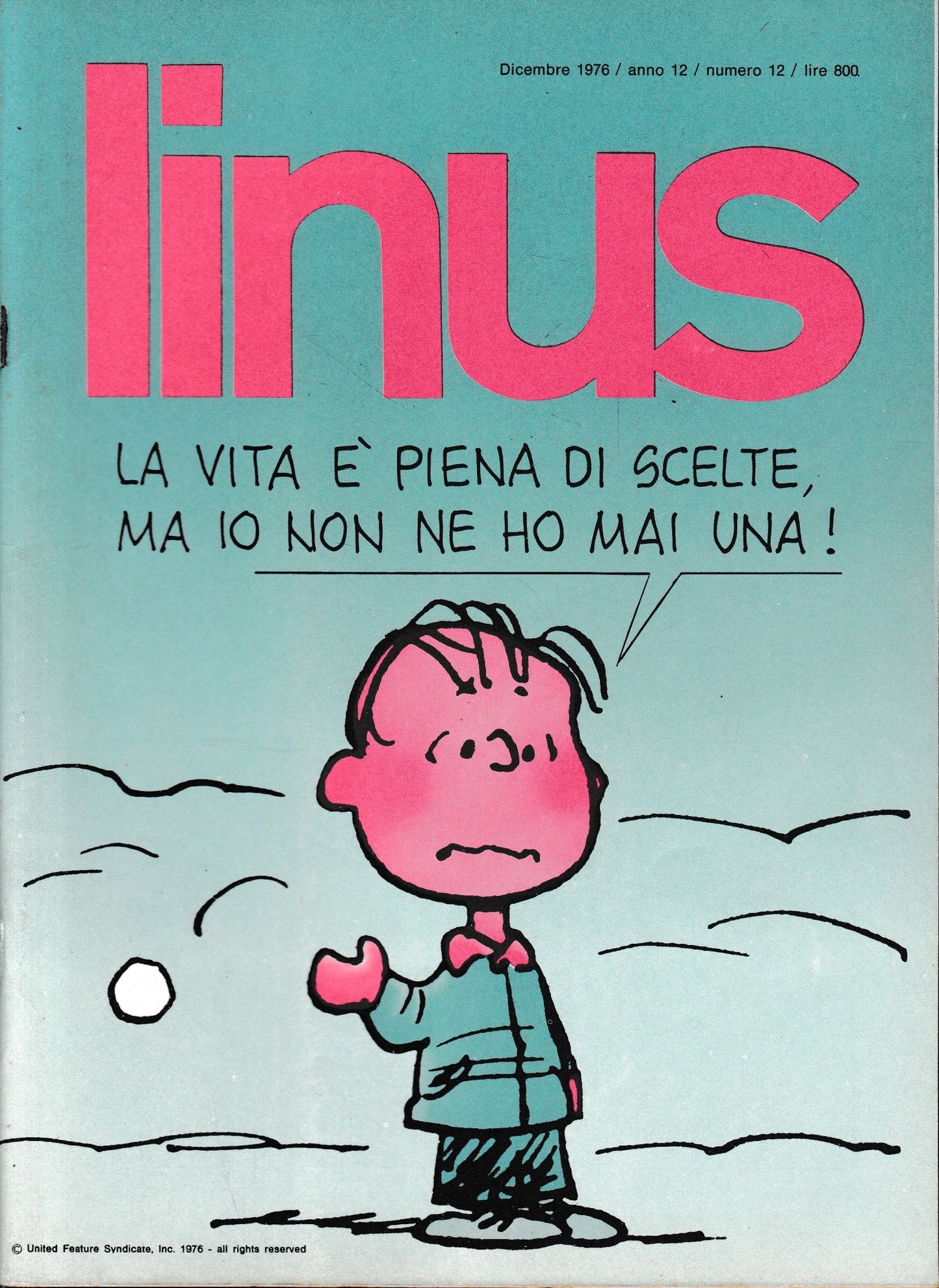 Linus. Dicembre 1976 / anno 12 / n. 12 - copertina