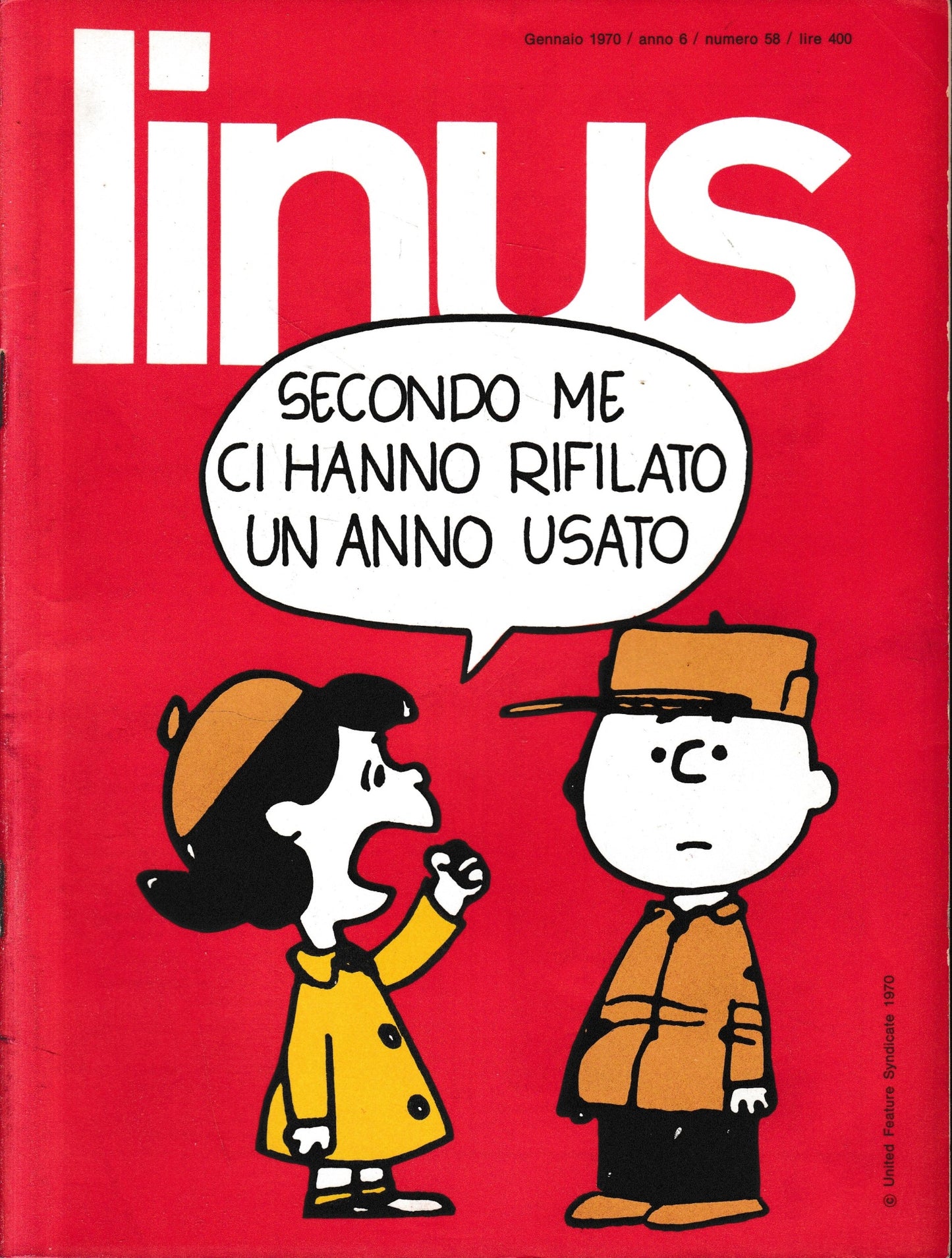 Linus. Gennaio 1970 / anno 6 / n. 8 - copertina