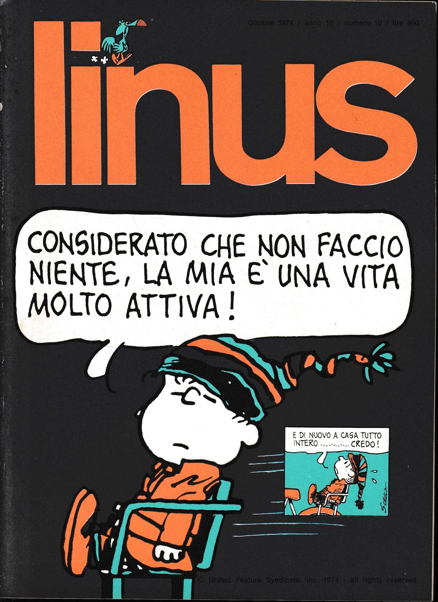 Linus. Ottobre 1974 / anno 10 / n. 10 - copertina