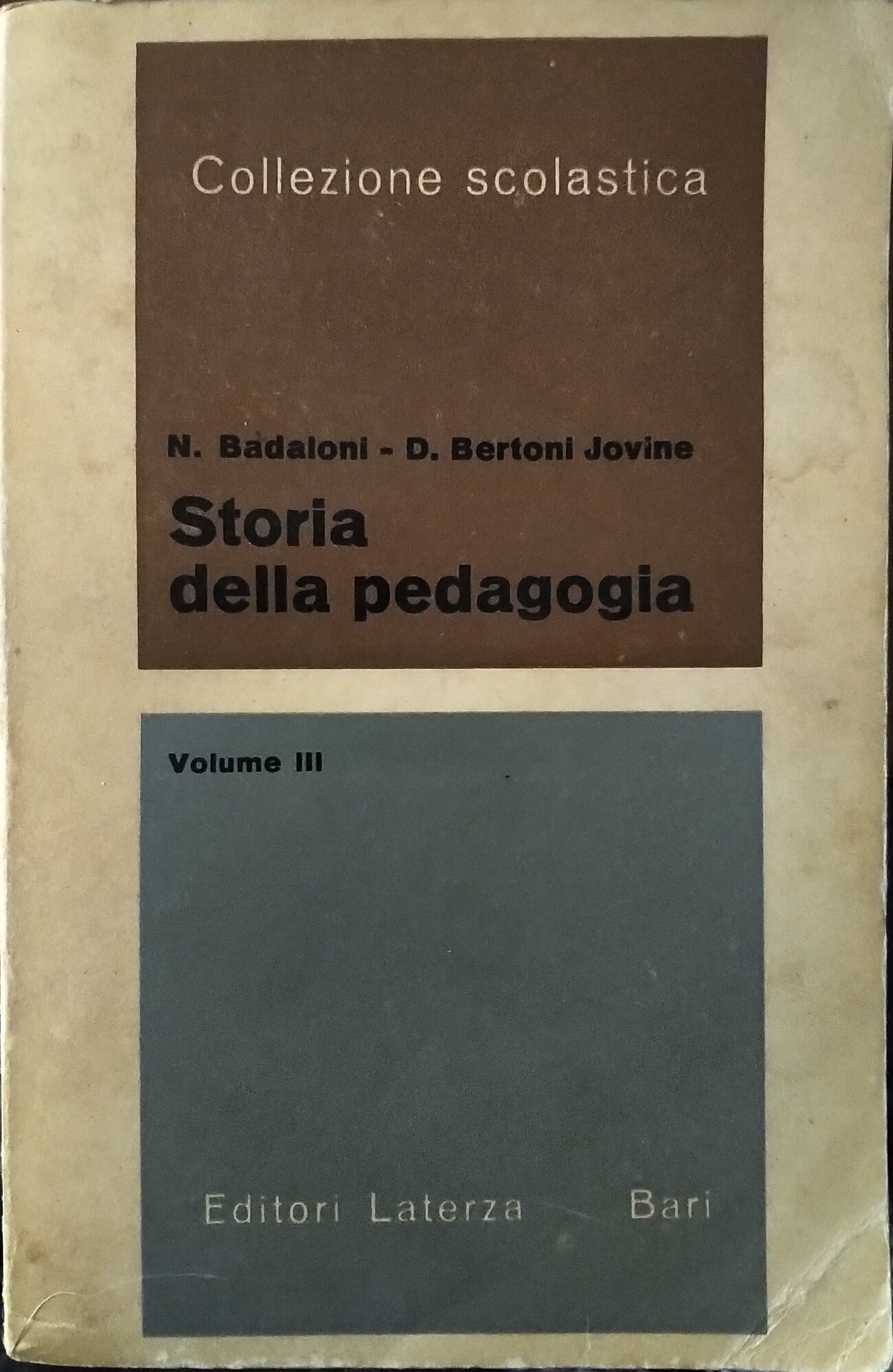 Storia della pedagogia. Volume III - copertina