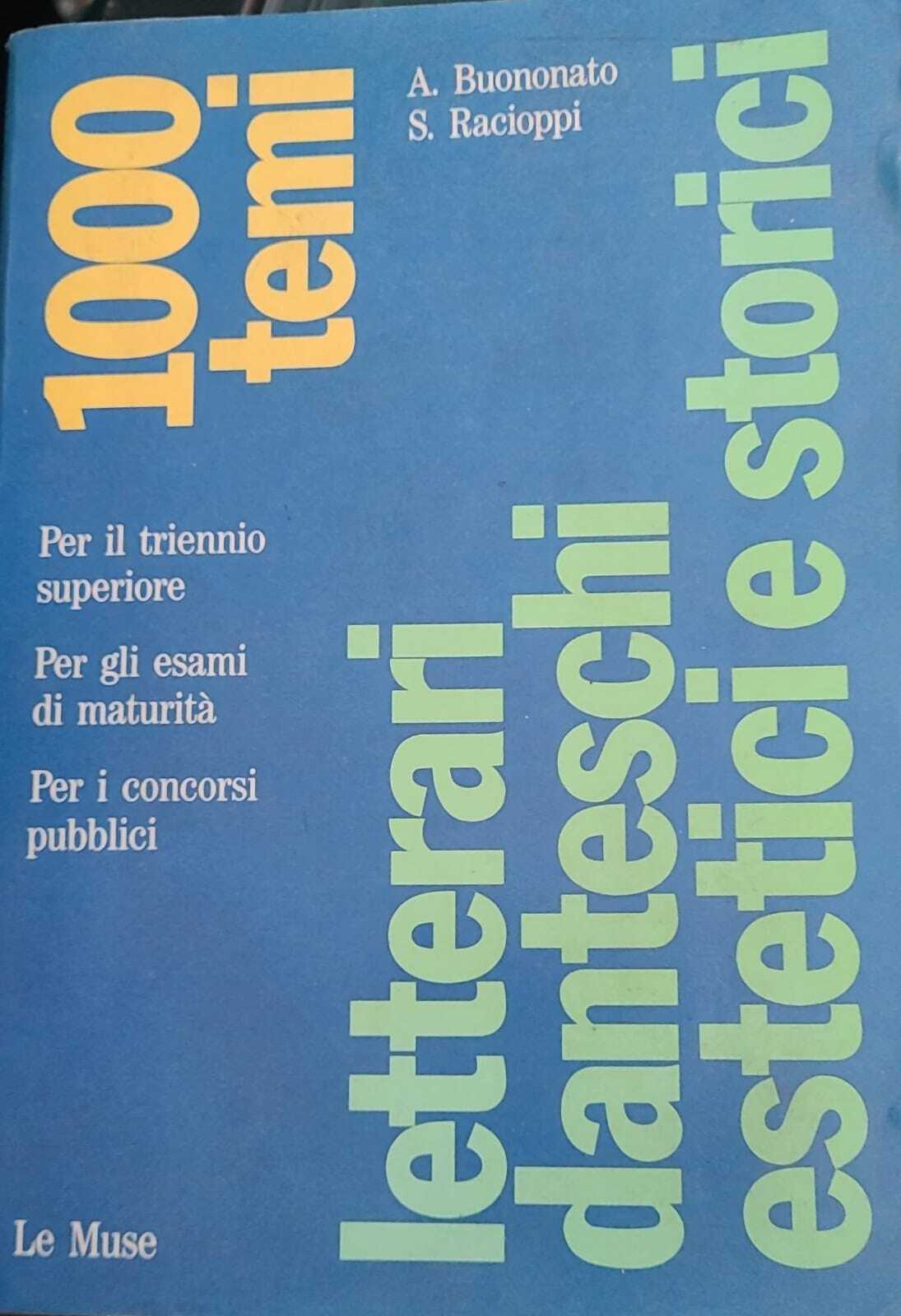 Mille temi - letterari, danteschi, estetici, storici - copertina