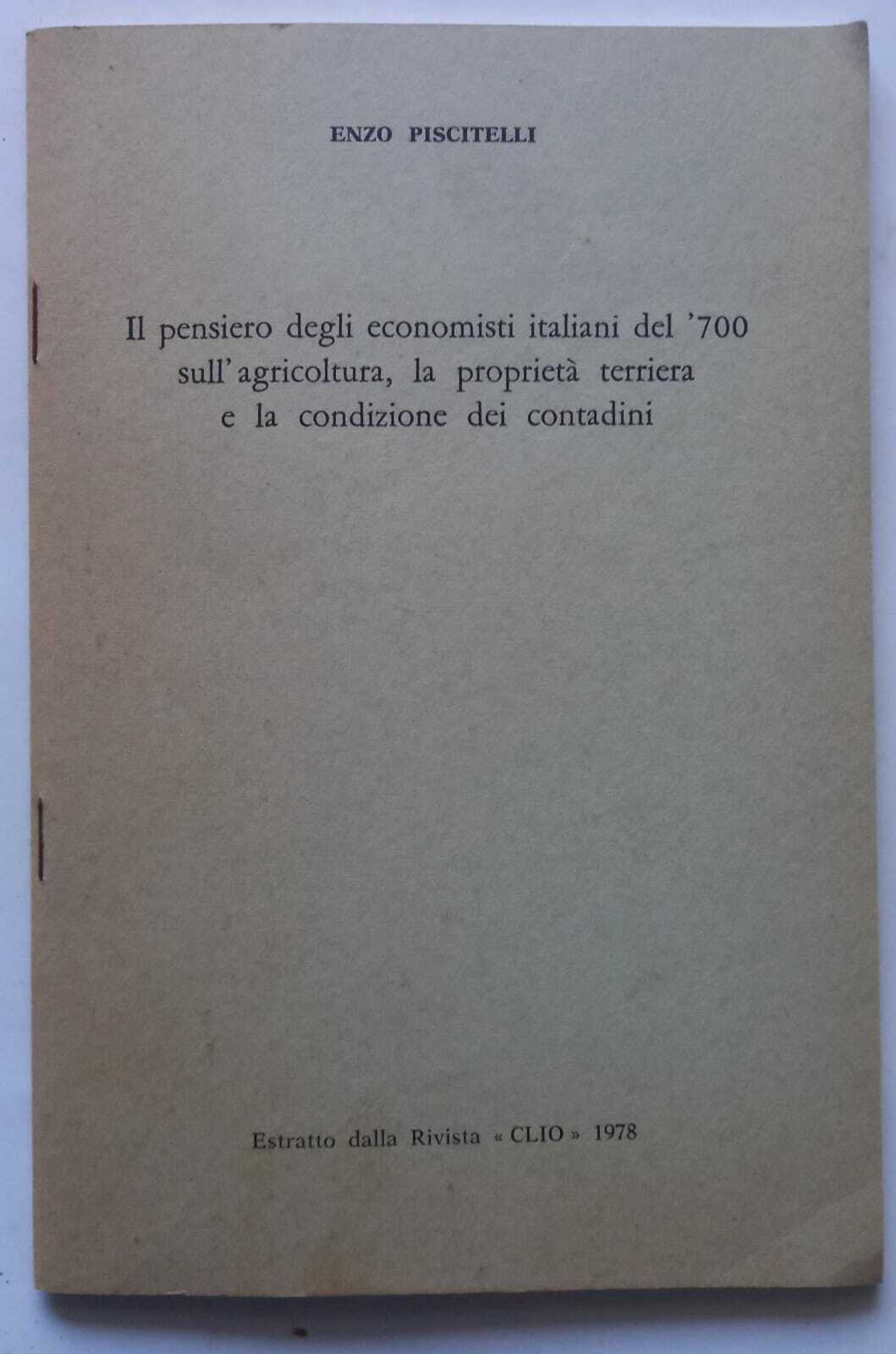 Pensiero econ. it.ni del 700 sull'agr., pr.t. e la cond. dei cont.ni. (Estratto) - copertina