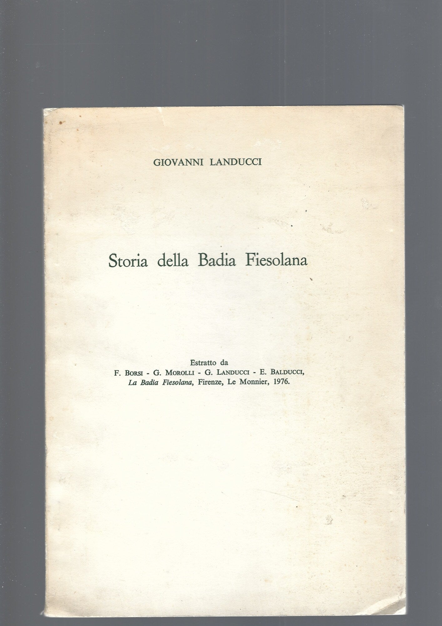 STORIA DELLA BADIA FIESOLANA - copertina