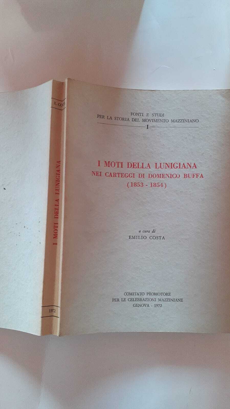 I moti della lunigiana nei carteggi di Domenico Buffa - copertina