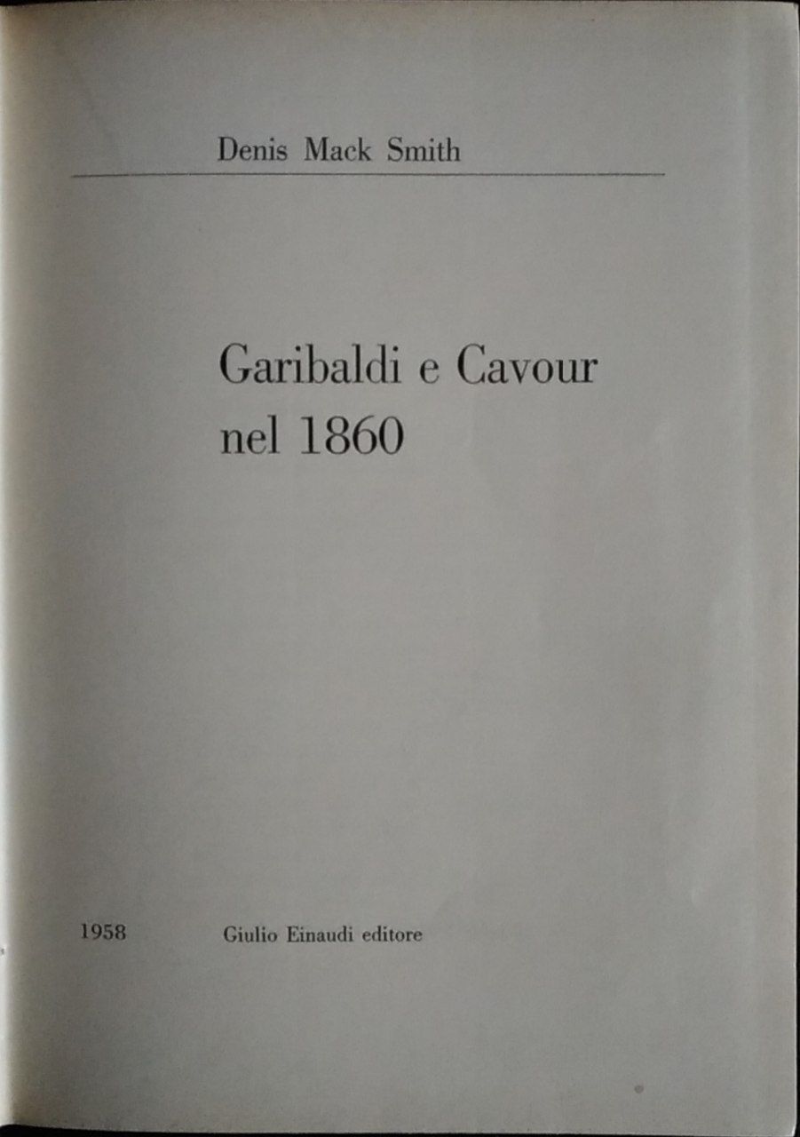 Garibaldi e Cavour nel 1860 - copertina