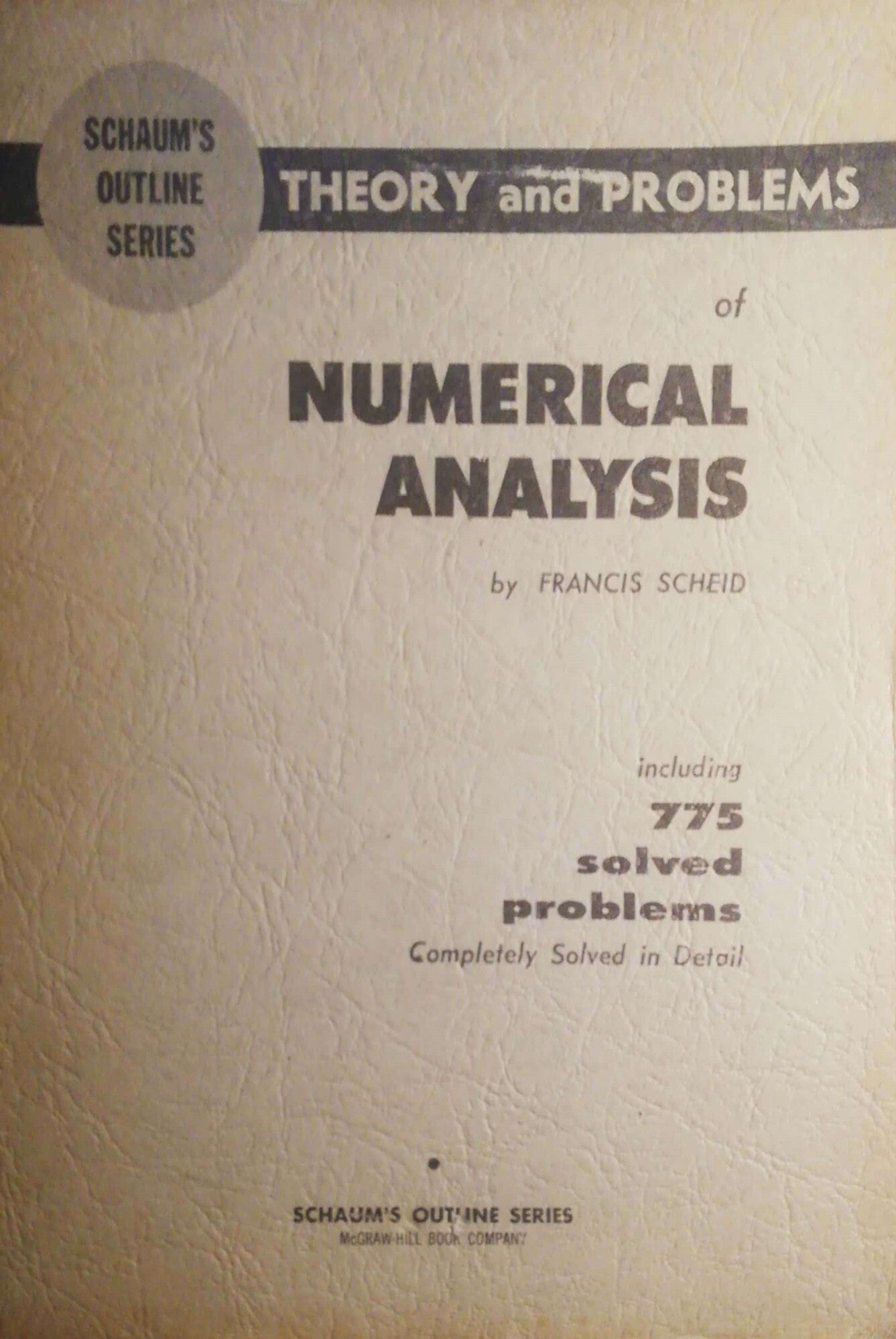 Theory and problems of numerical analysis - copertina