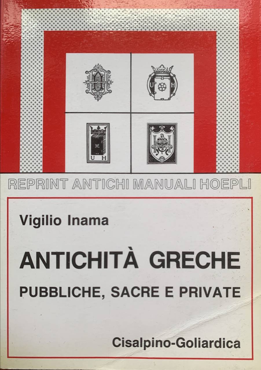 Antichità greche pubbliche, sacre e private - copertina