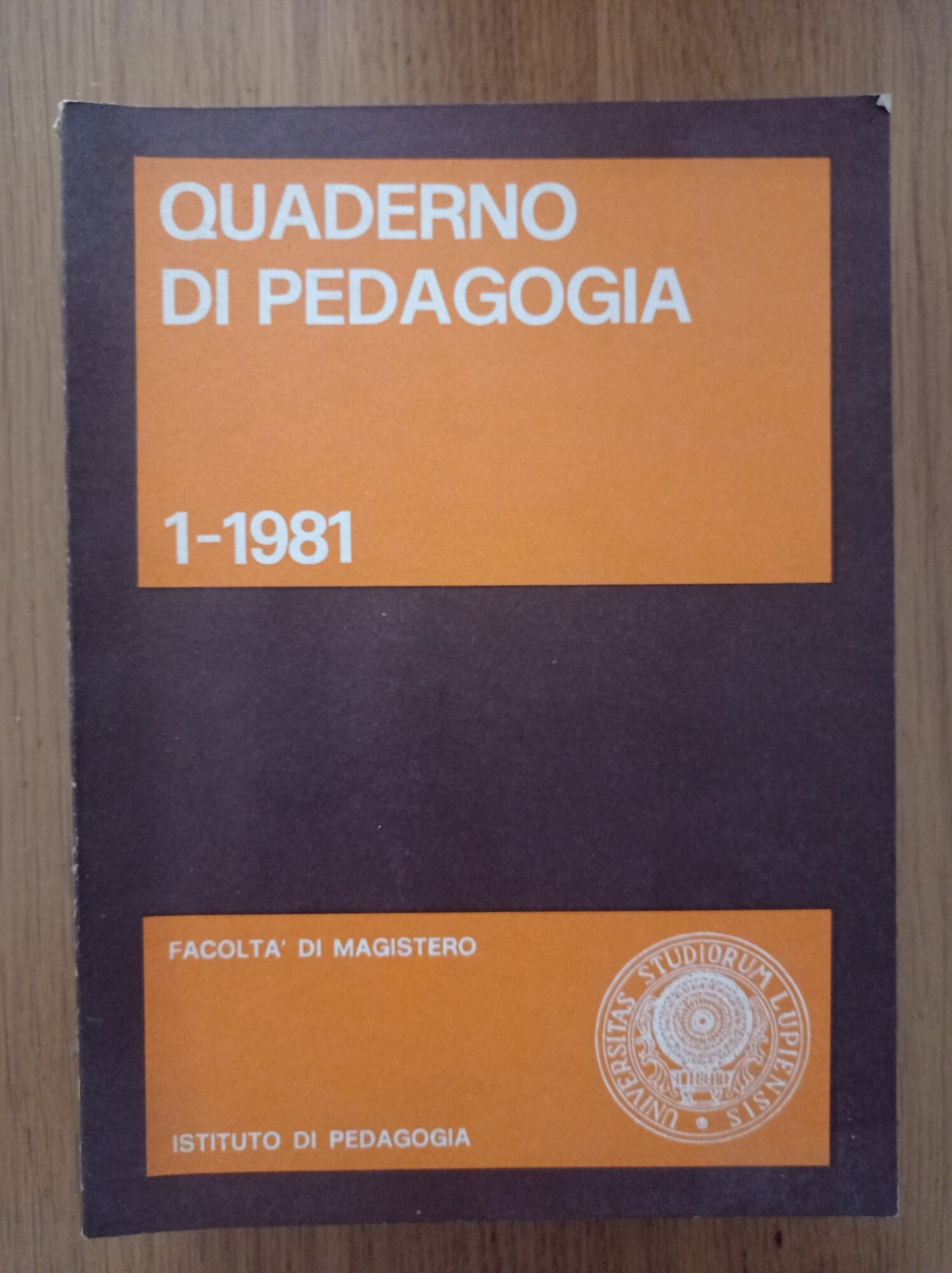 Quaderno di Pedagogia 1 - 1981 - copertina