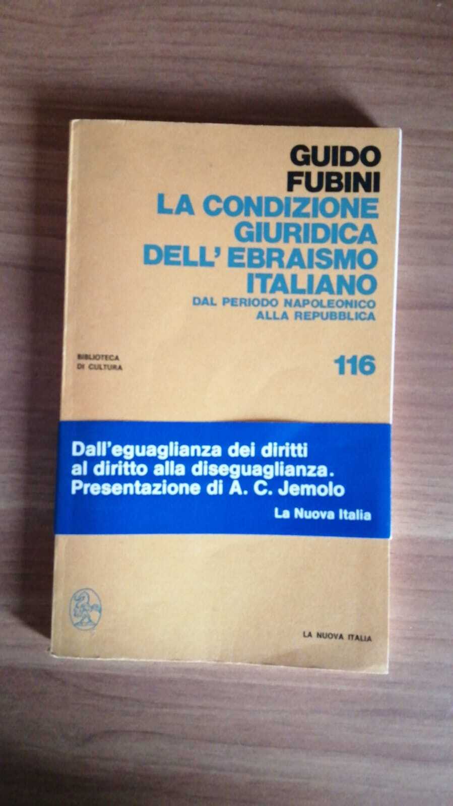 La condizione giuridica dell'ebraismo italiano - copertina
