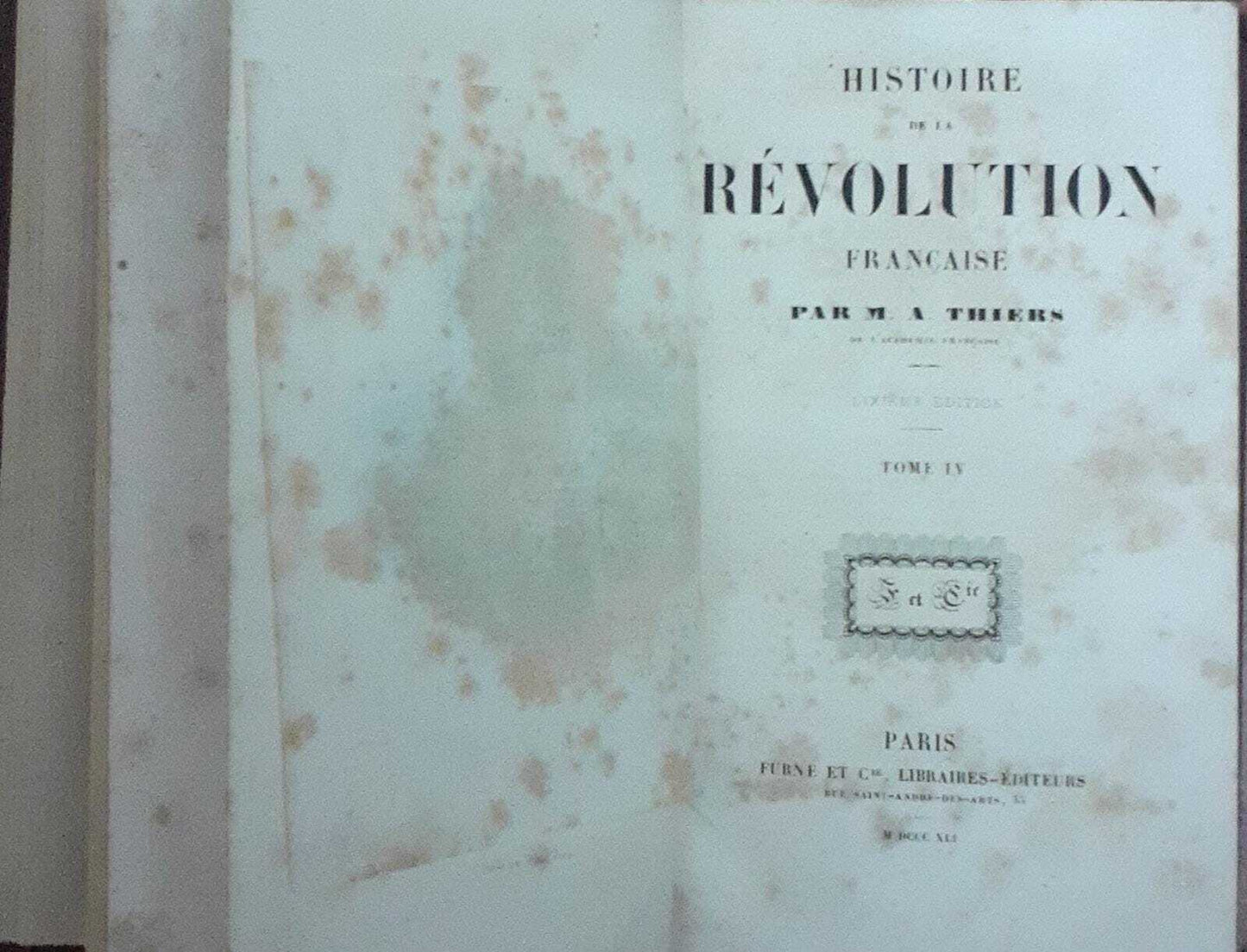 Histoire de la revolution francaise. Tome IV - copertina