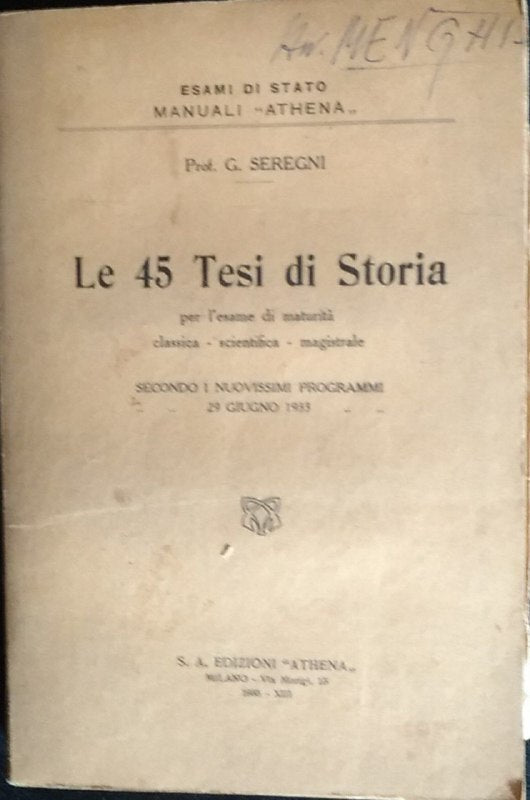 Le 45 Tesi di Storia - copertina