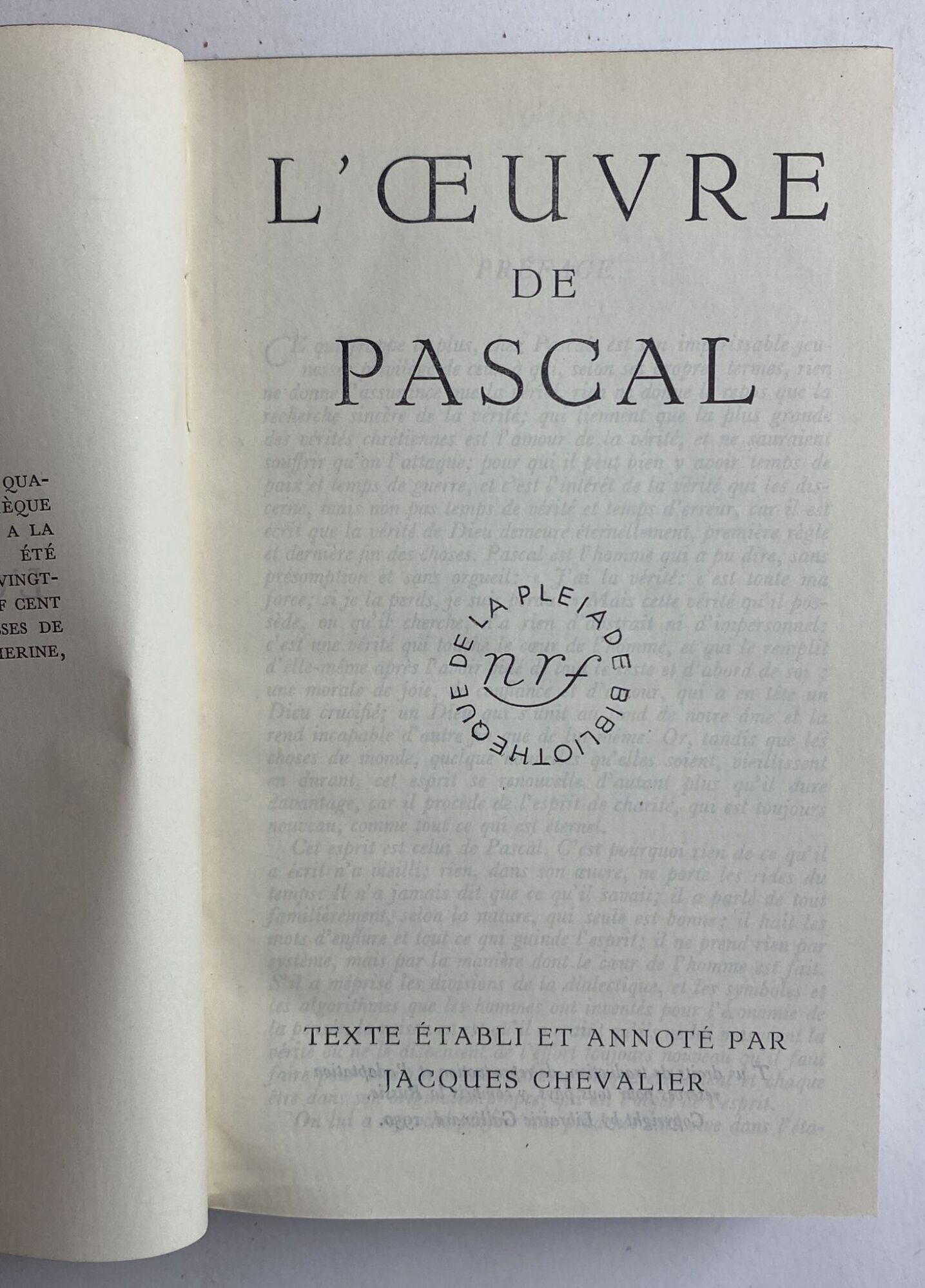 L' oeuvre de Pascal - copertina