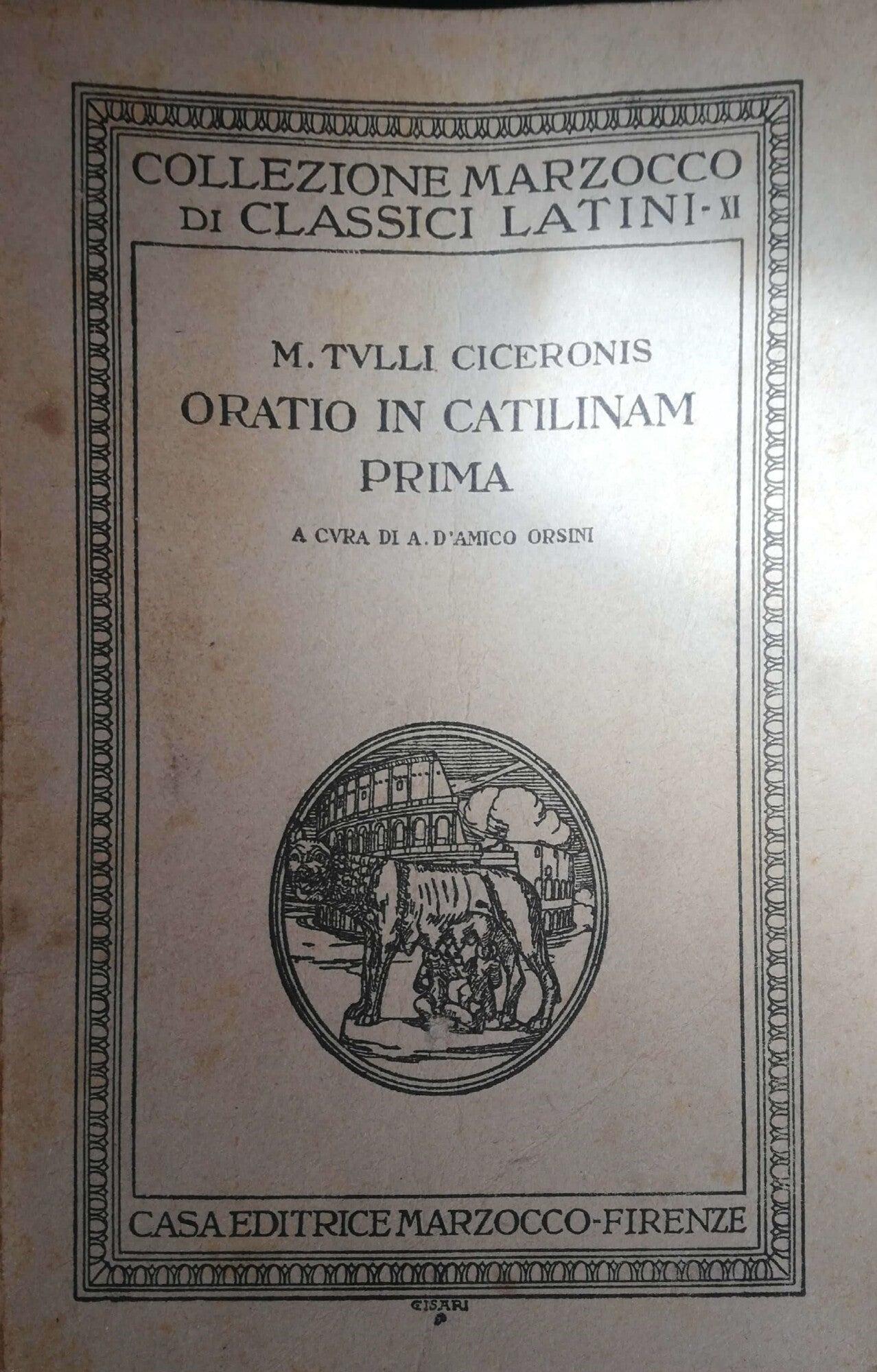 Oratio in Catilinam prima - copertina