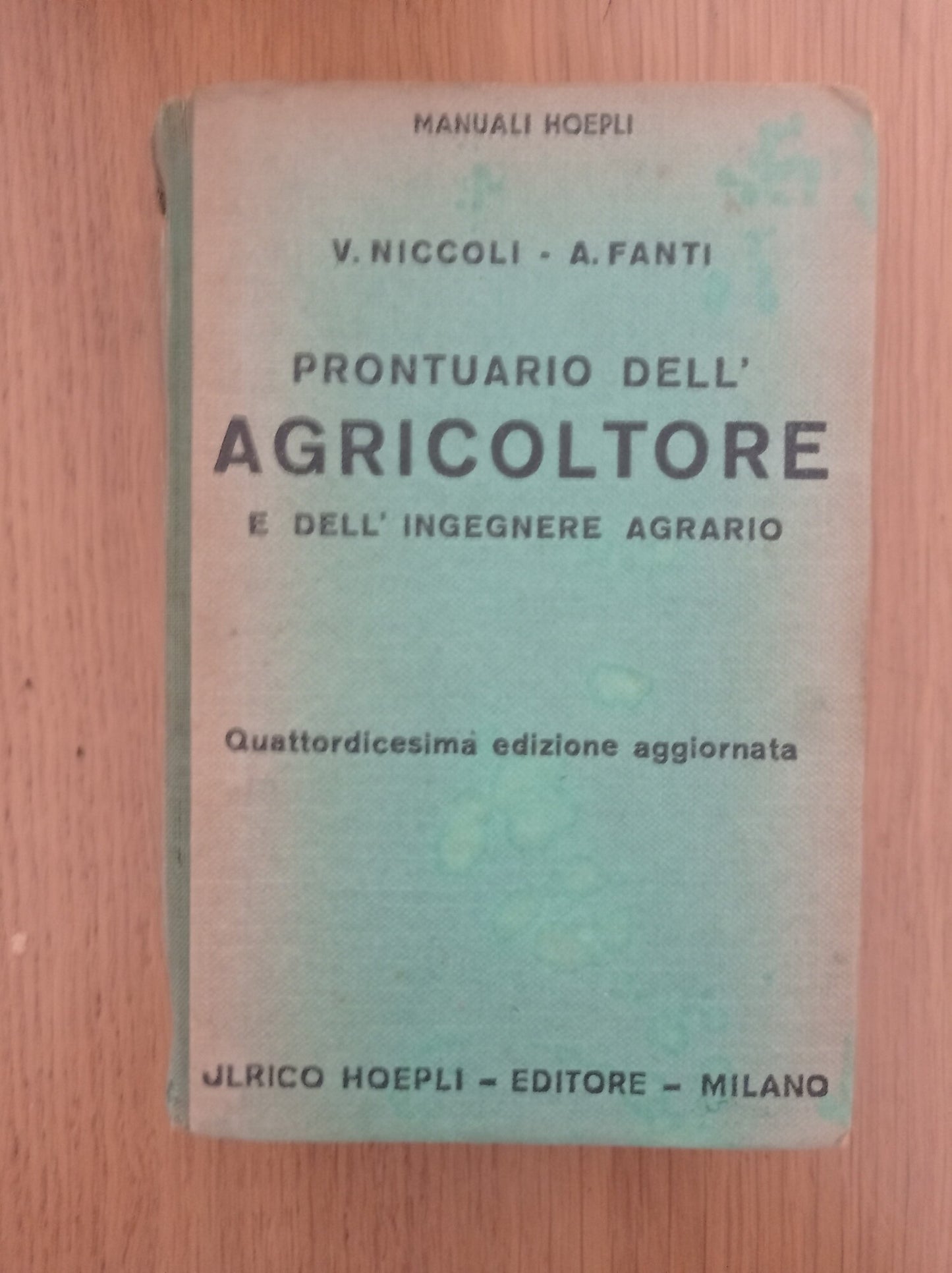 Prontuario dell'agricoltore e dell'ingegnere agrario - copertina