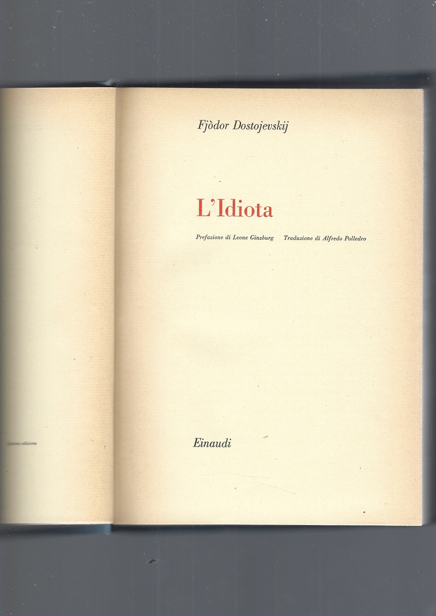 L' IDIOTA - copertina